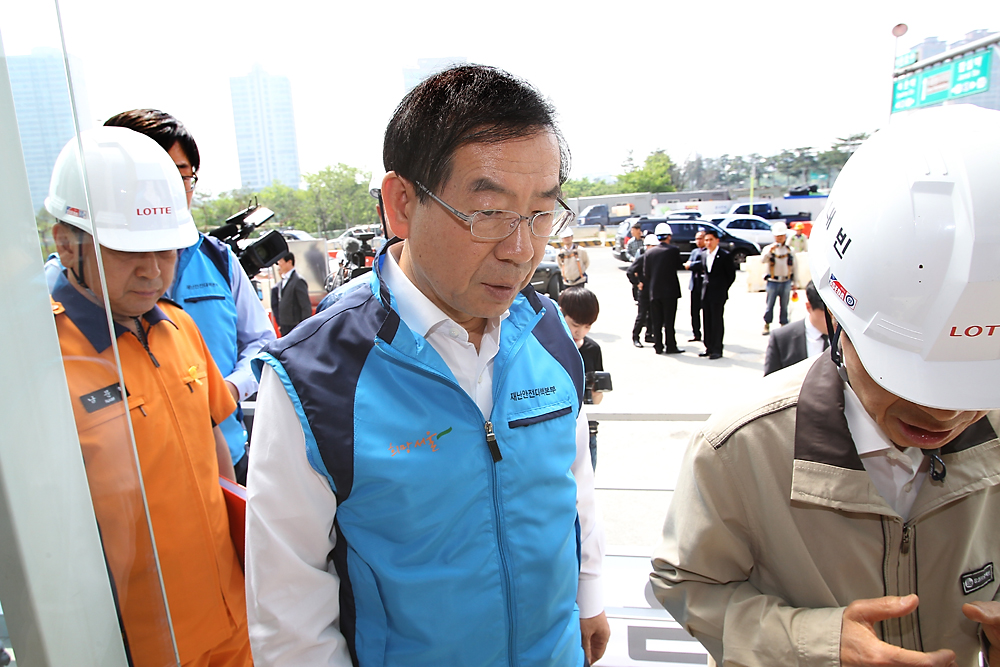 박원순 제2롯데월드 현장방문