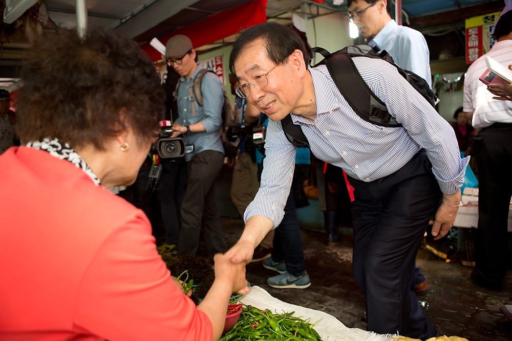 정치/박원순/재래시장/박원순유세/서울시장후보