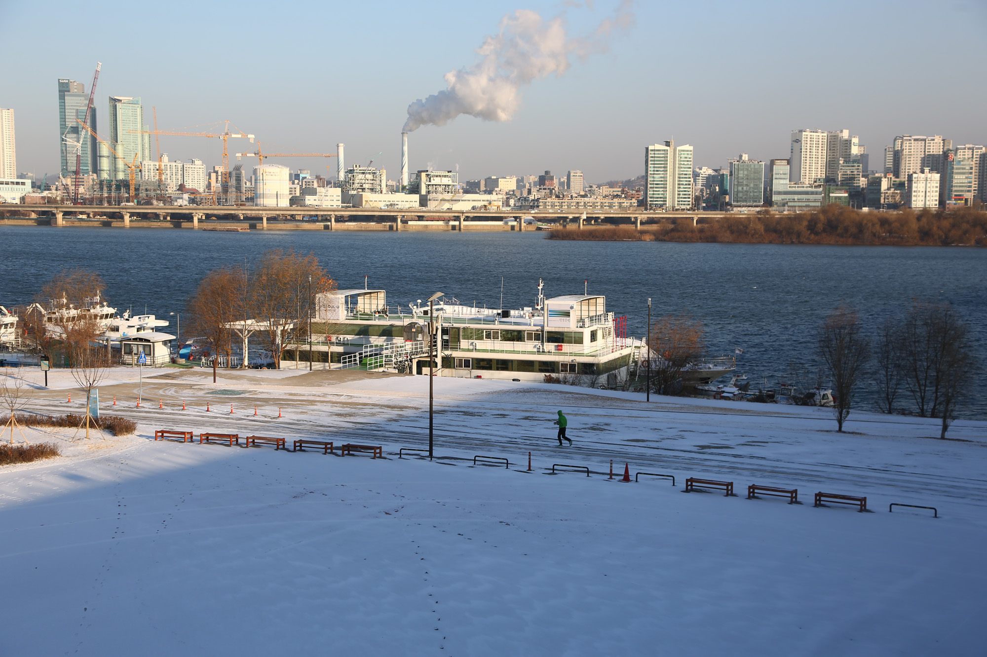 사회;날씨;눈내린한강;여의도한강;겨울한강