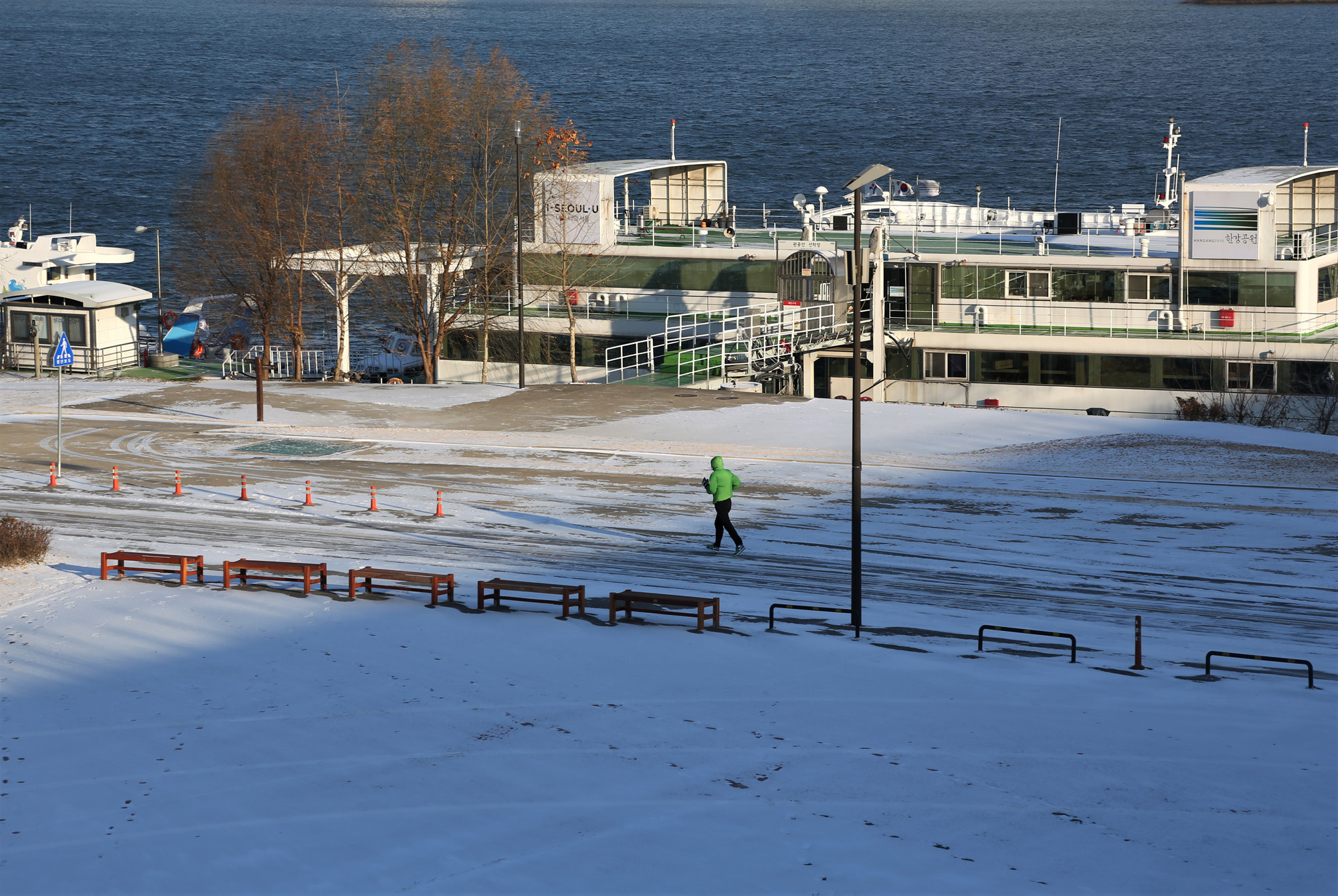 사회;날씨;눈내린한강;여의도한강;겨울한강