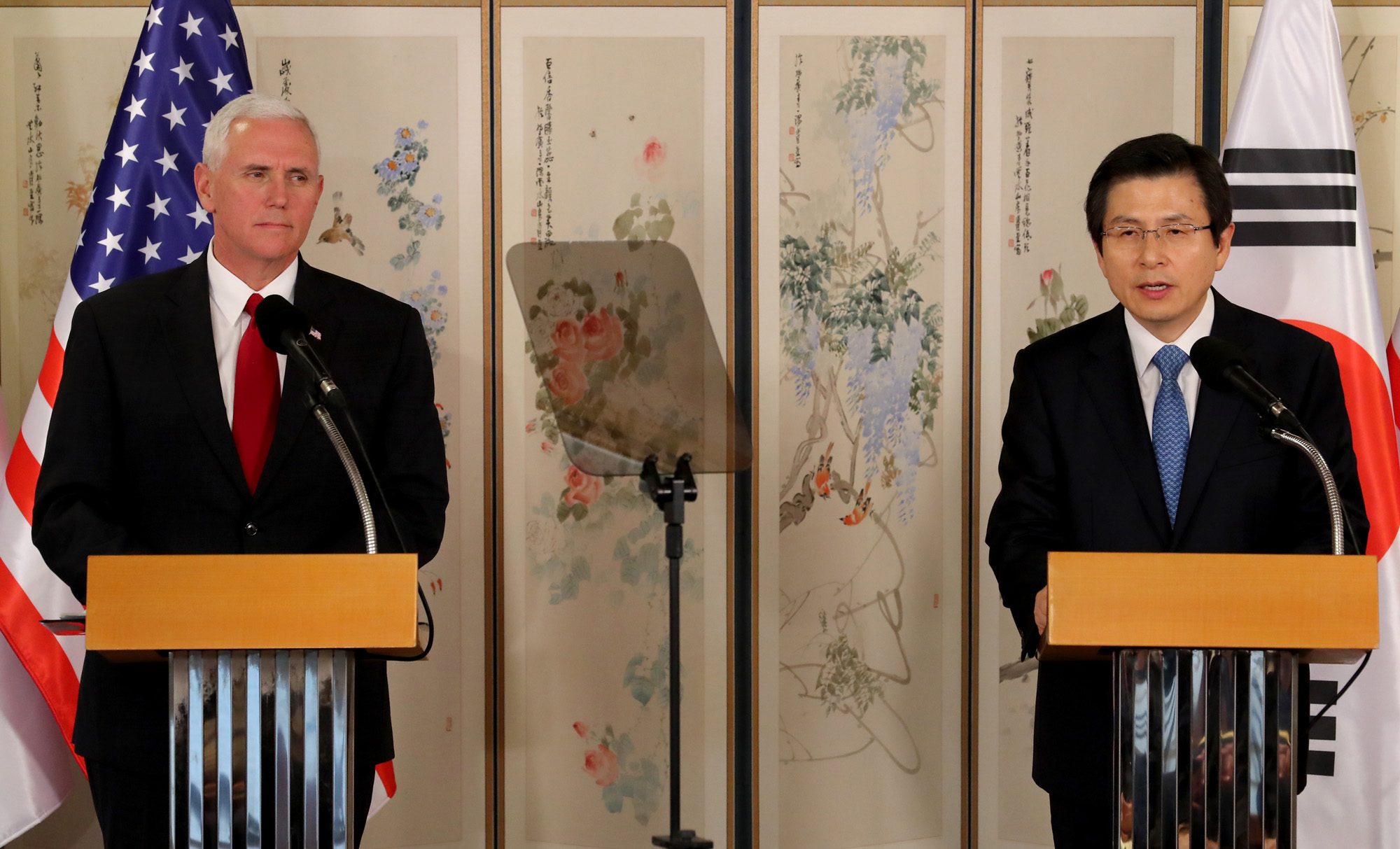 황교안;마이크 펜스;대통령 권한대행;미국 부통령;부통령
