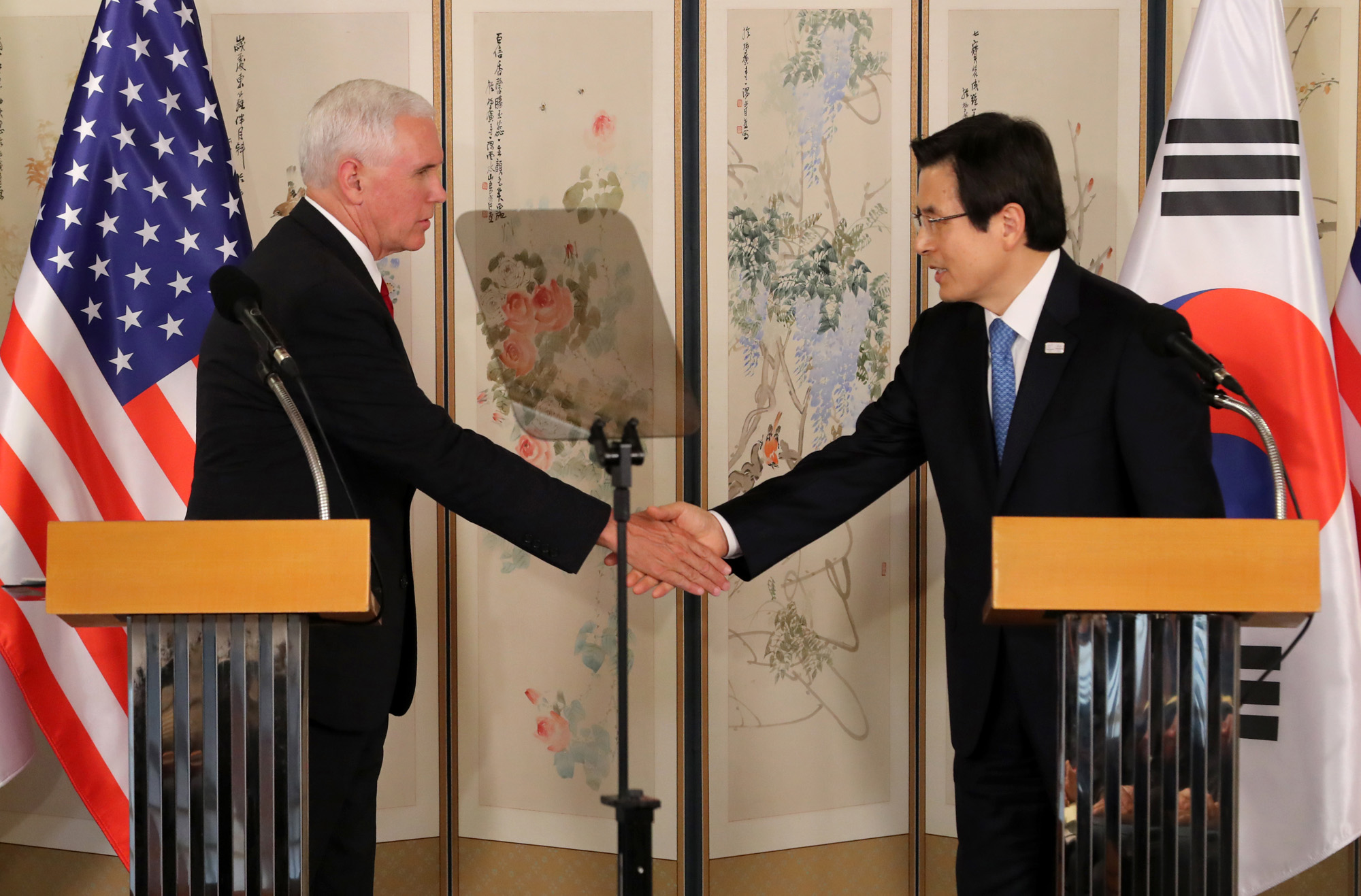 황교안;마이크 펜스;대통령 권한대행;미국 부통령;부통령