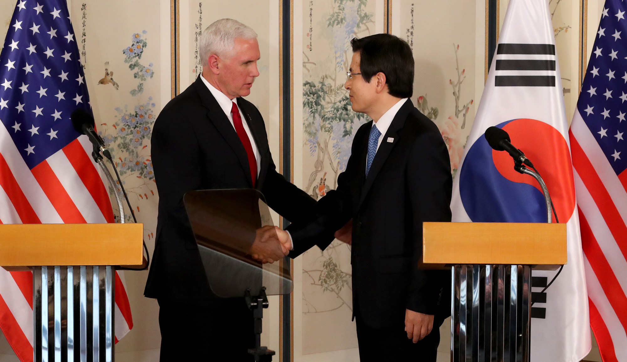 황교안;마이크 펜스;대통령 권한대행;미국 부통령;부통령