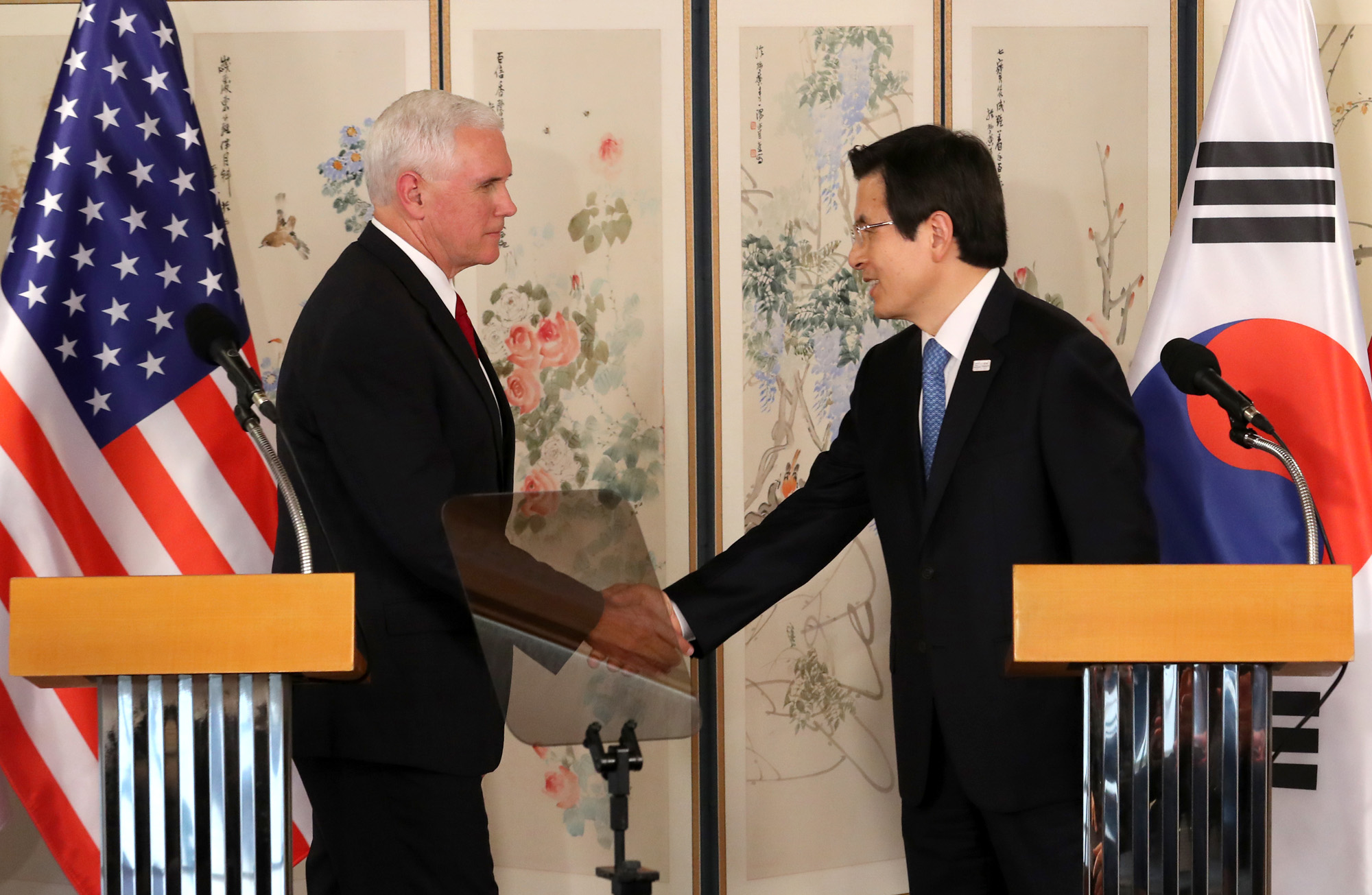 황교안;마이크 펜스;대통령 권한대행;미국 부통령;부통령