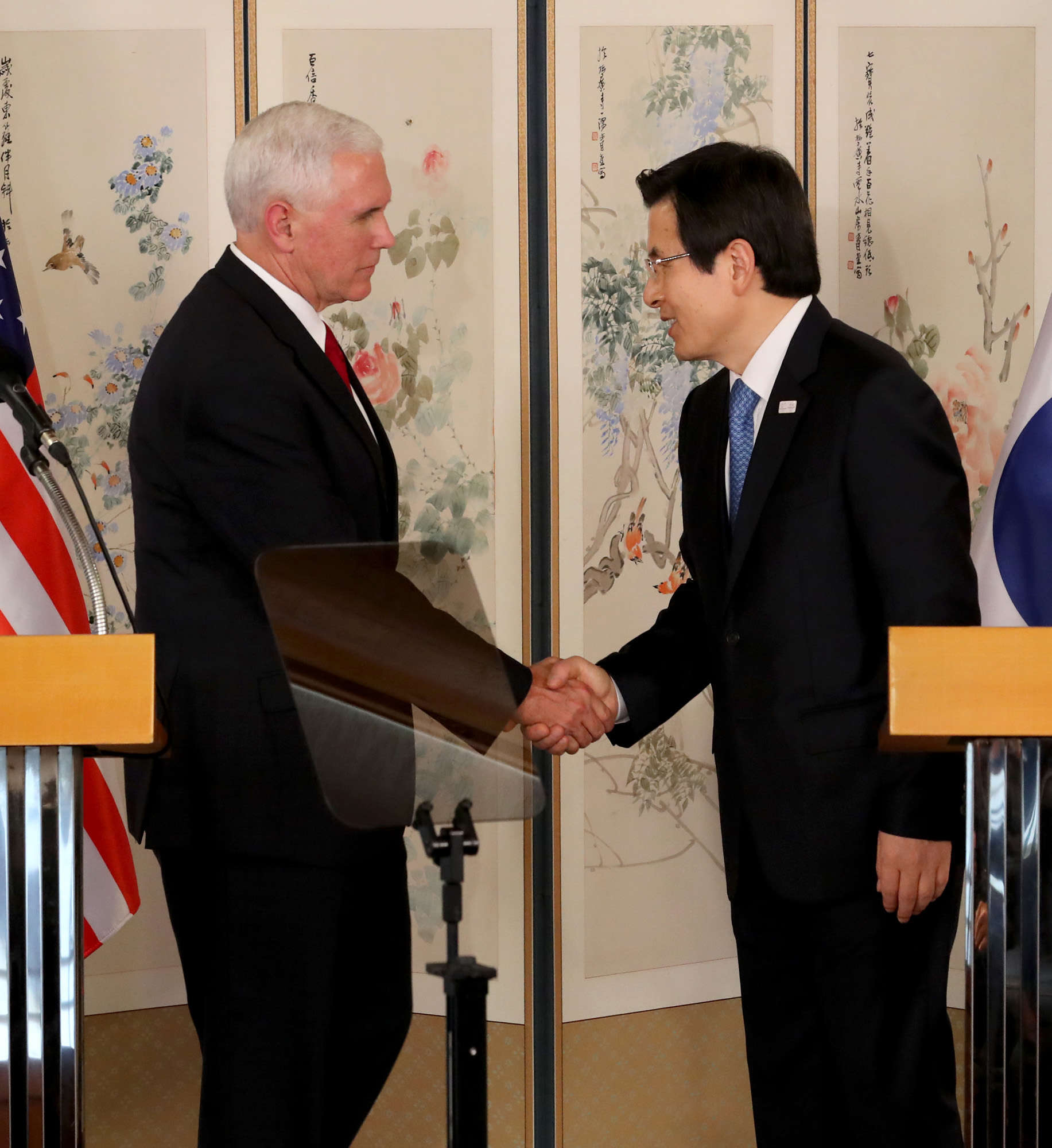 황교안;마이크 펜스;대통령 권한대행;미국 부통령;부통령