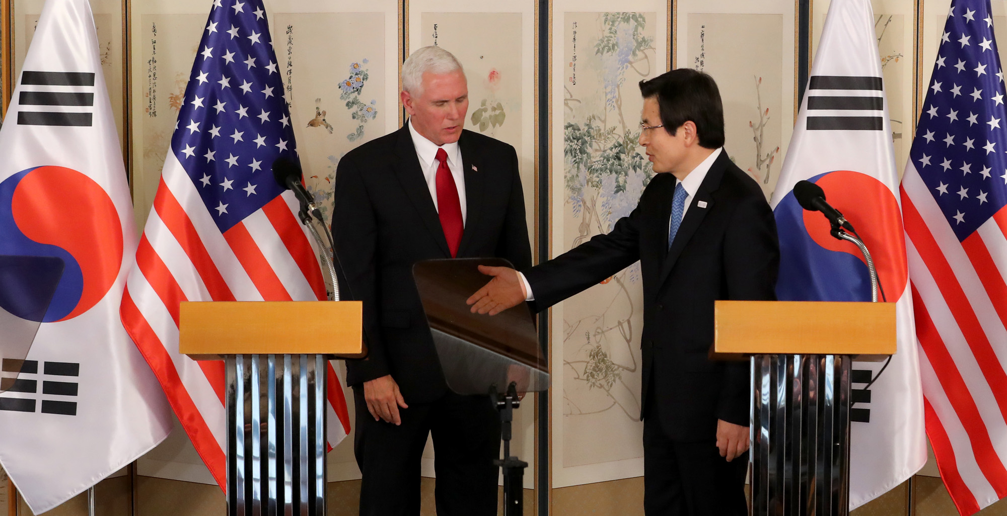 황교안;마이크 펜스;대통령 권한대행;미국 부통령;부통령