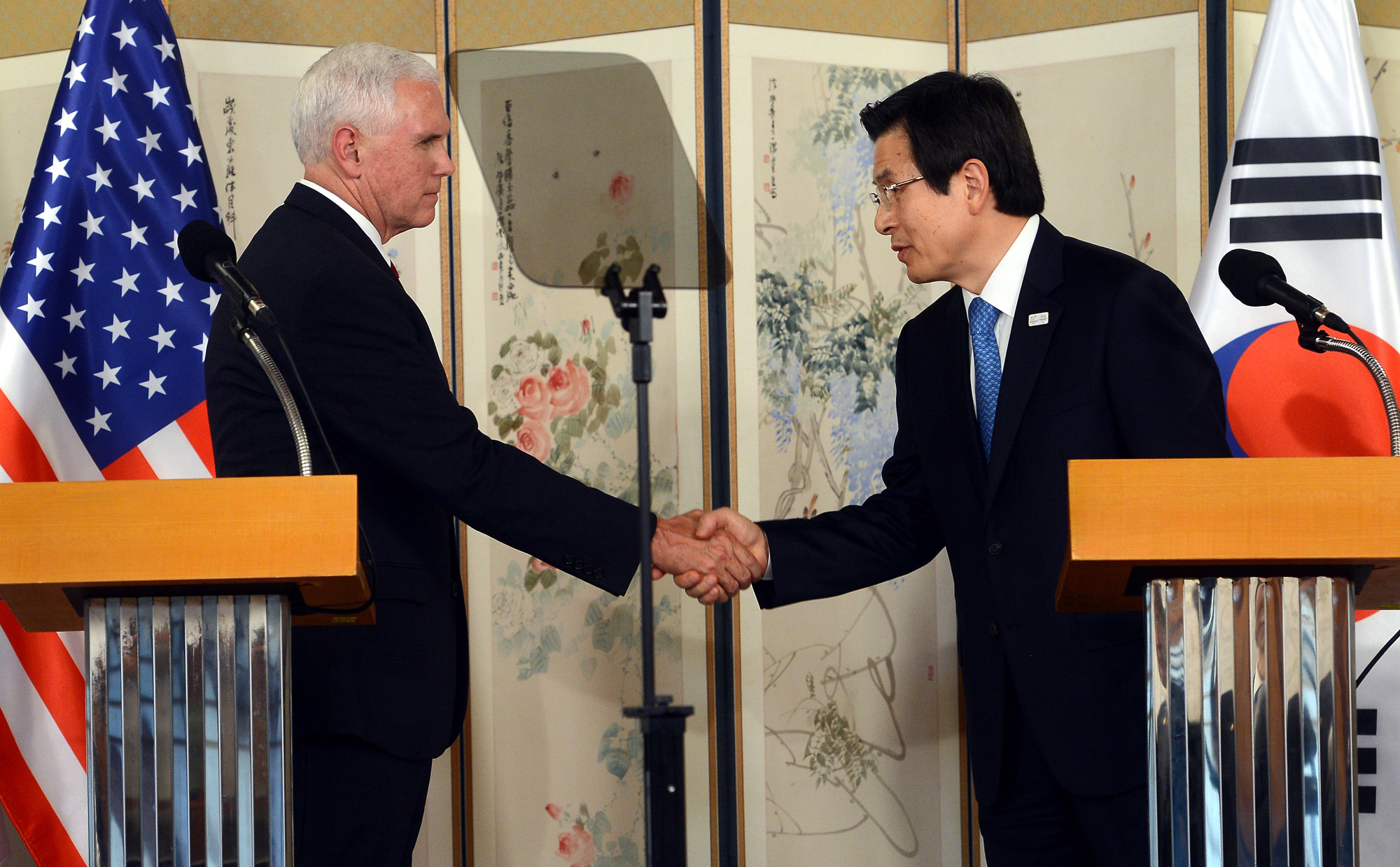 황교안;대통령;권한대행;마이크 펜스;미국 부통령;부통령