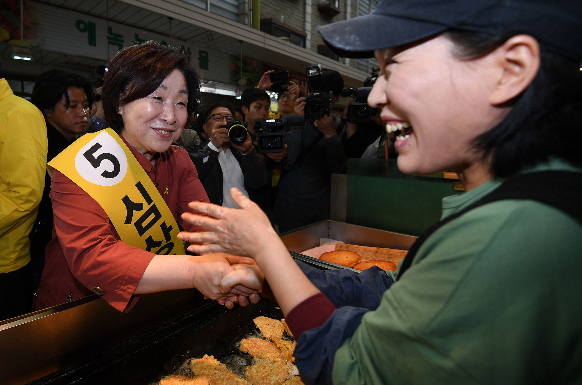 대선;정의당;대선후보;심상정;망원시장;유세