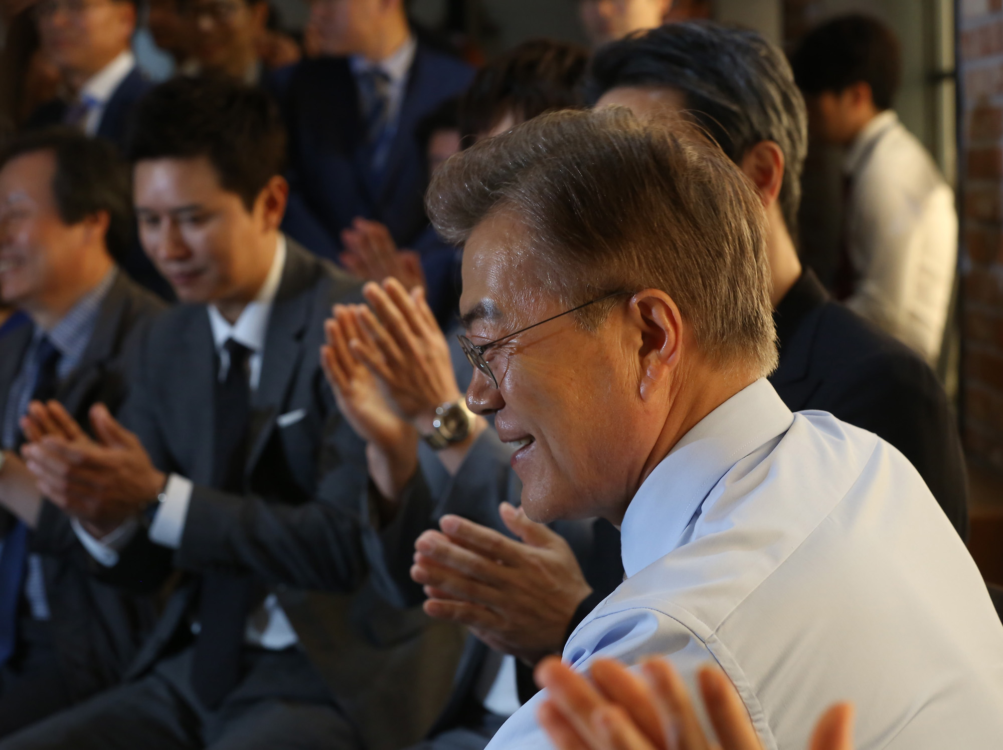 정치;문재인;한류문화콘텐츠간담회;대선후보;sm아띠움;이특;김민종