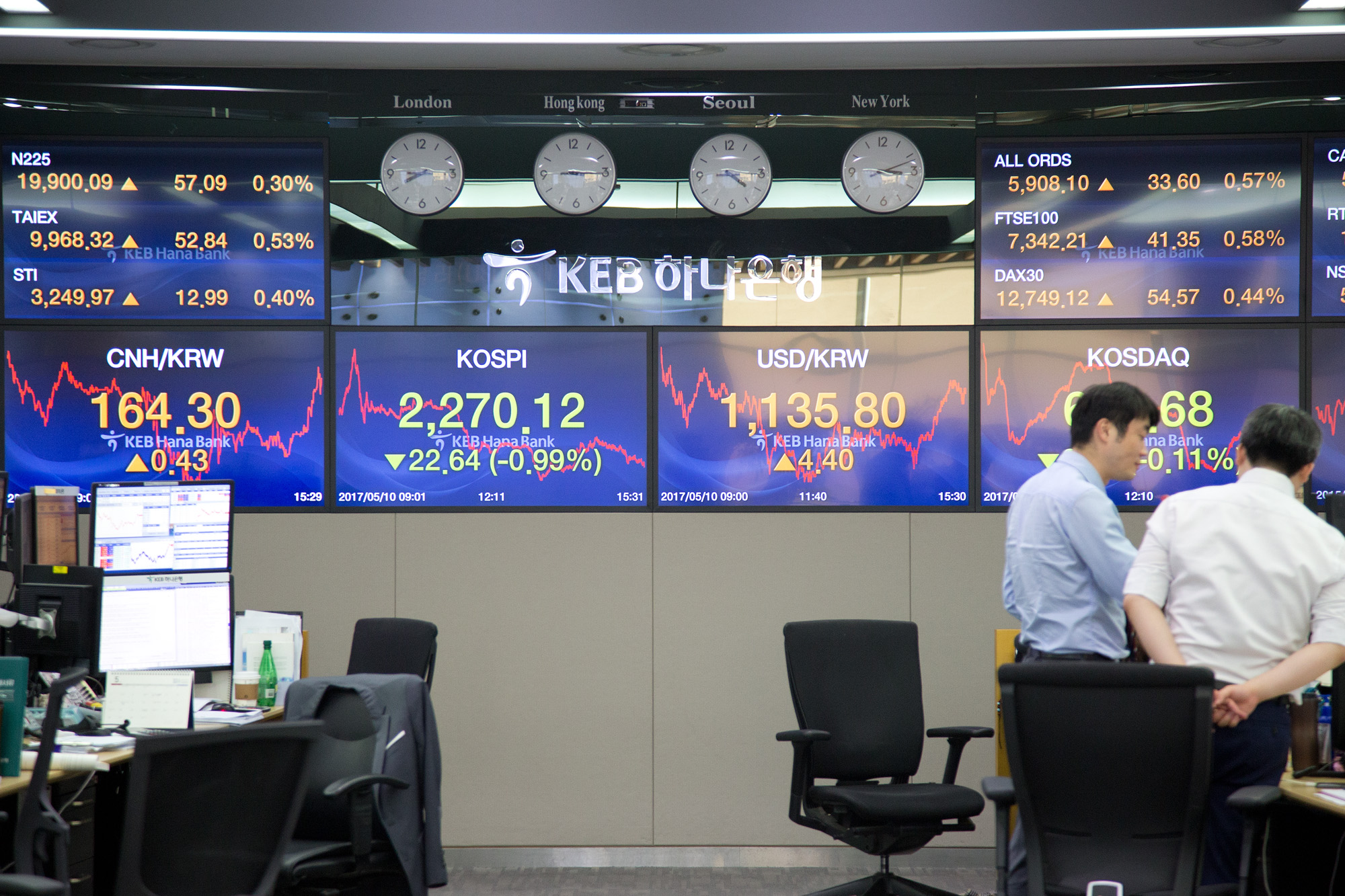 경제;외환딜링룸;코스피;환율;keb하나은행