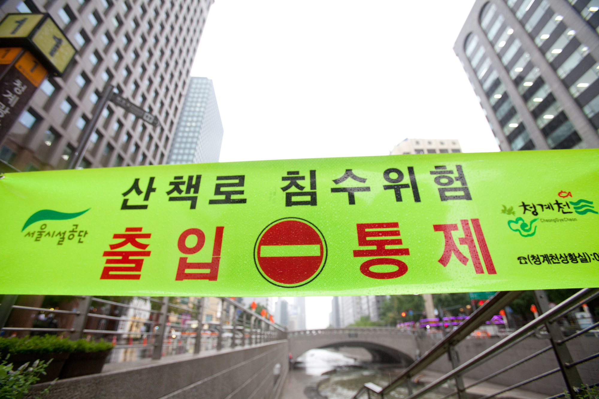 장마;청계천;광화문;비;여름비;청계천출입통제