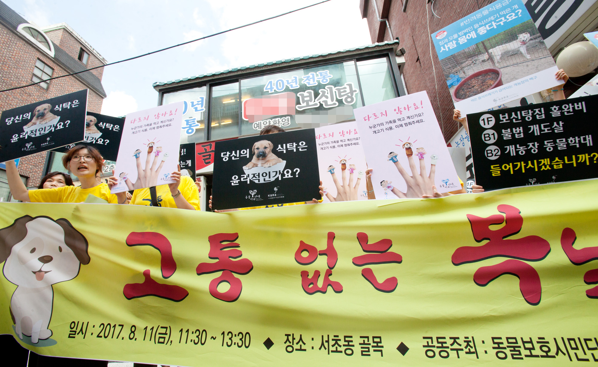 개고기;개고기반대;카라;동물보호단체;고통없는복날;말복;동물자유연대;보신탕