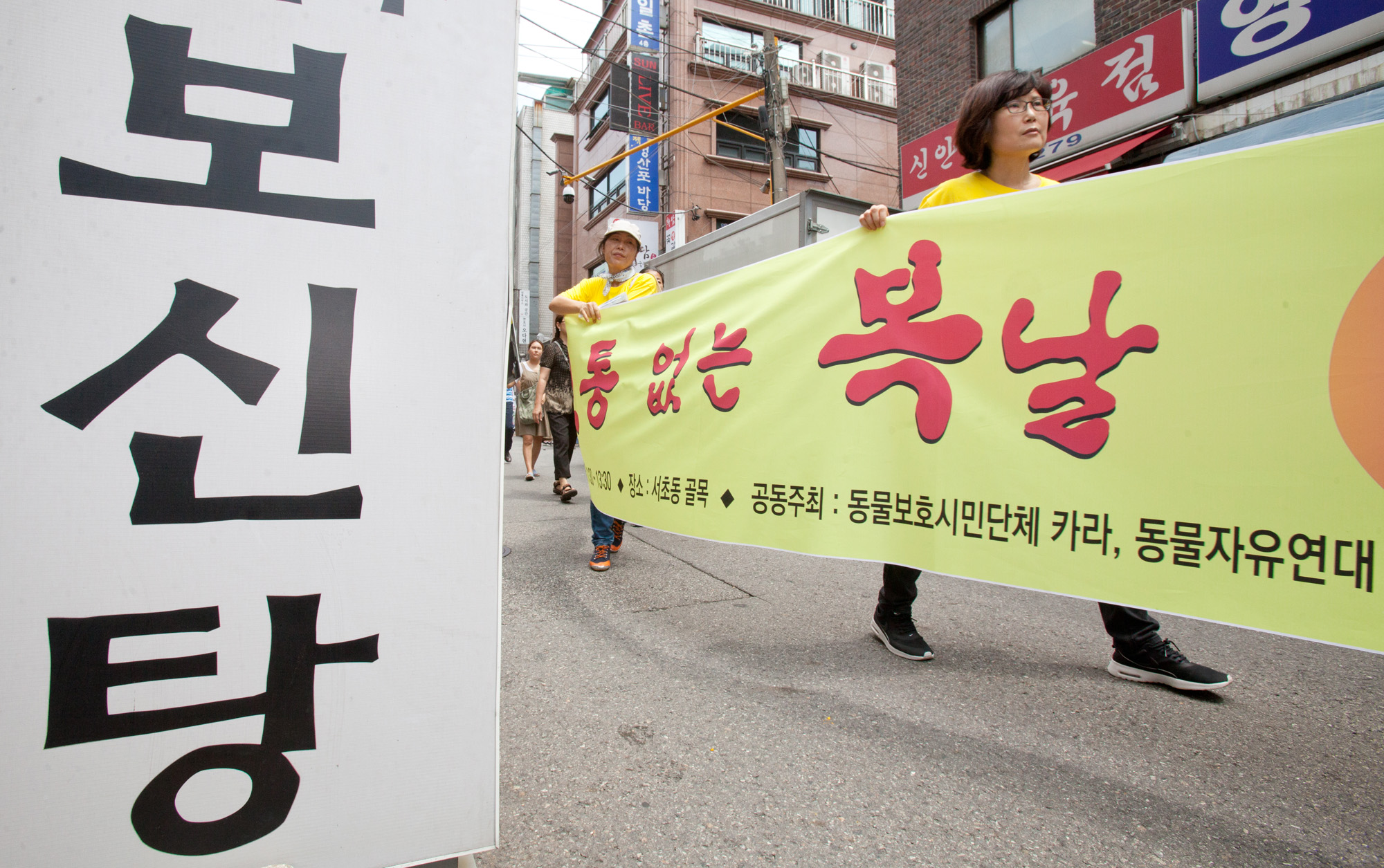 개고기;개고기반대;카라;동물보호단체;고통없는복날;말복;동물자유연대;보신탕
