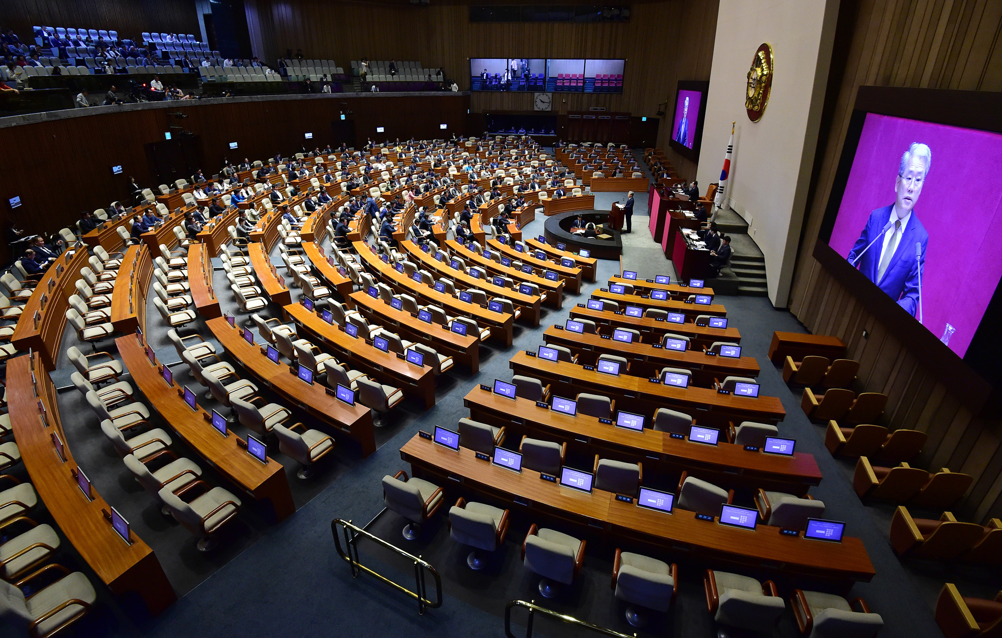 정치;국회;본회의;정기국회;자유한국당불참;자유한국당보이콧;김동철대표연설