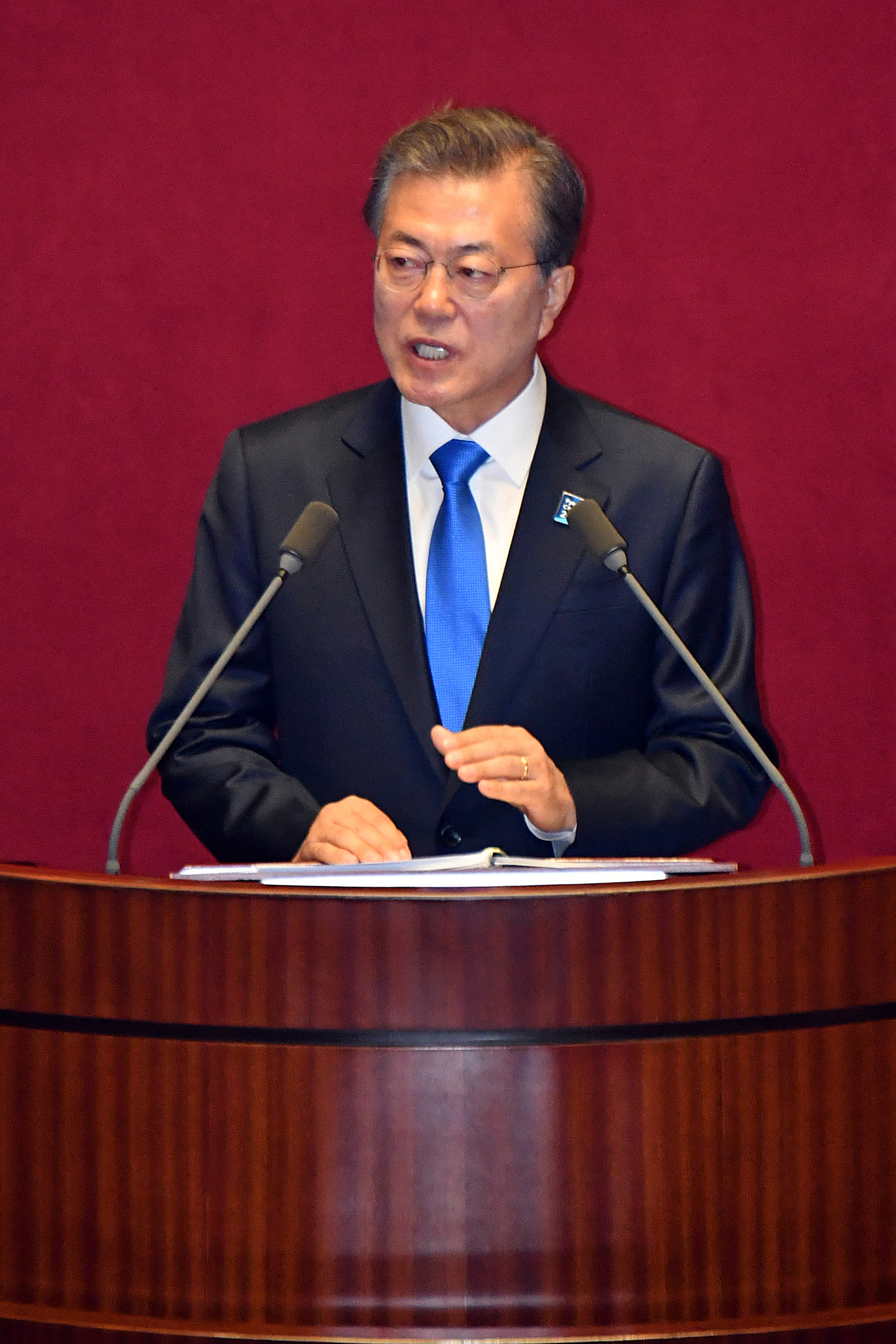 정치;국회;문재인;시정연설;자유한국당현수막시위