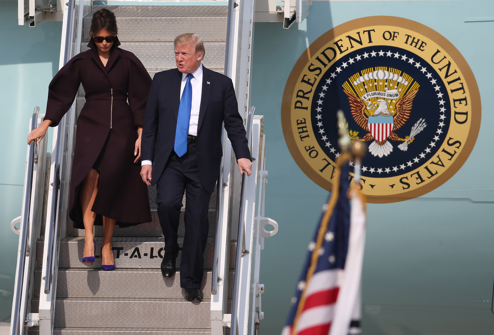 도널드트럼프;미국대통령;멜라니아;오산공군기지;방한