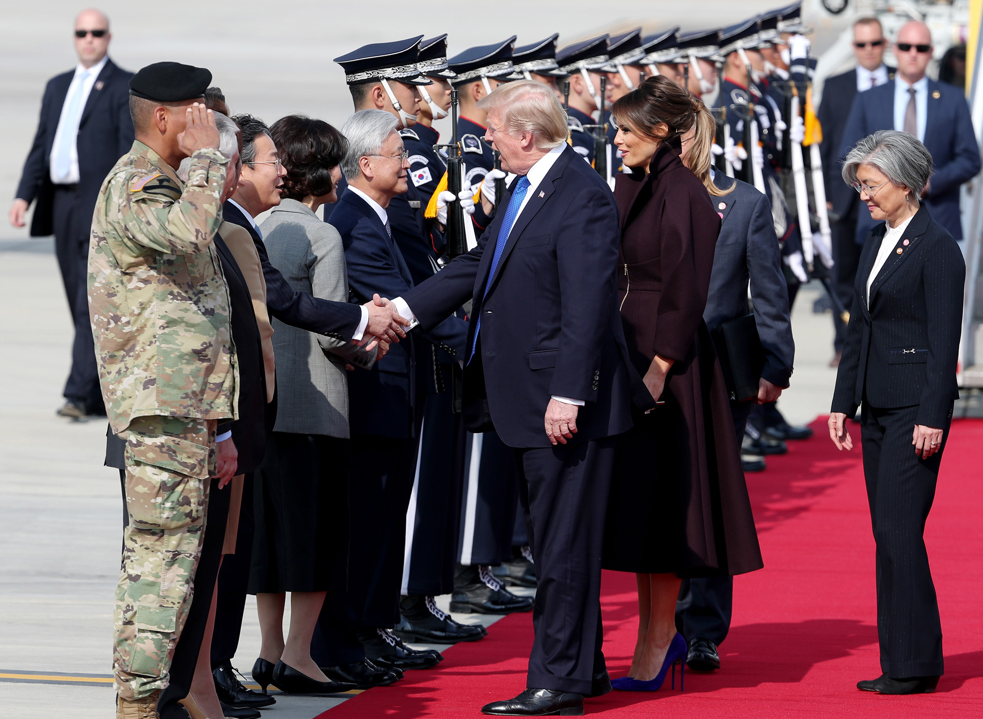 도널드트럼프;오산공군기지;미국대통령방한;미대통령;멜라니아