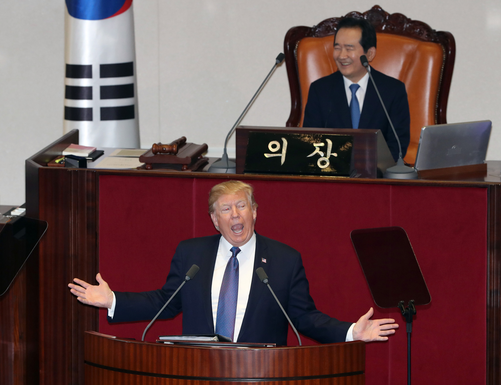 정치;국회;국회연설;미국대통령;도널드트럼프;멜라니아;트럼프연설