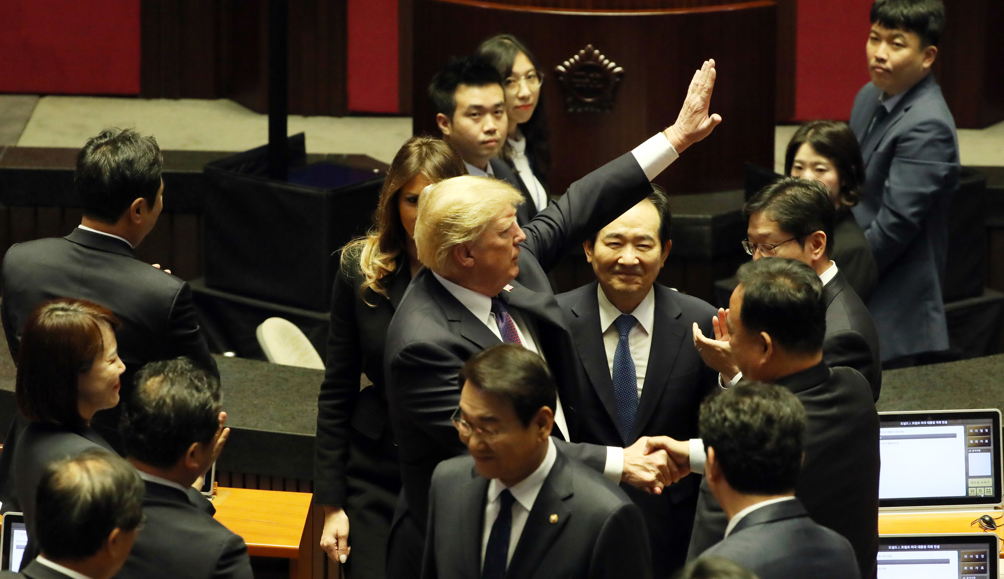 정치;국회;국회연설;미국대통령;도널드트럼프;멜라니아;트럼프연설