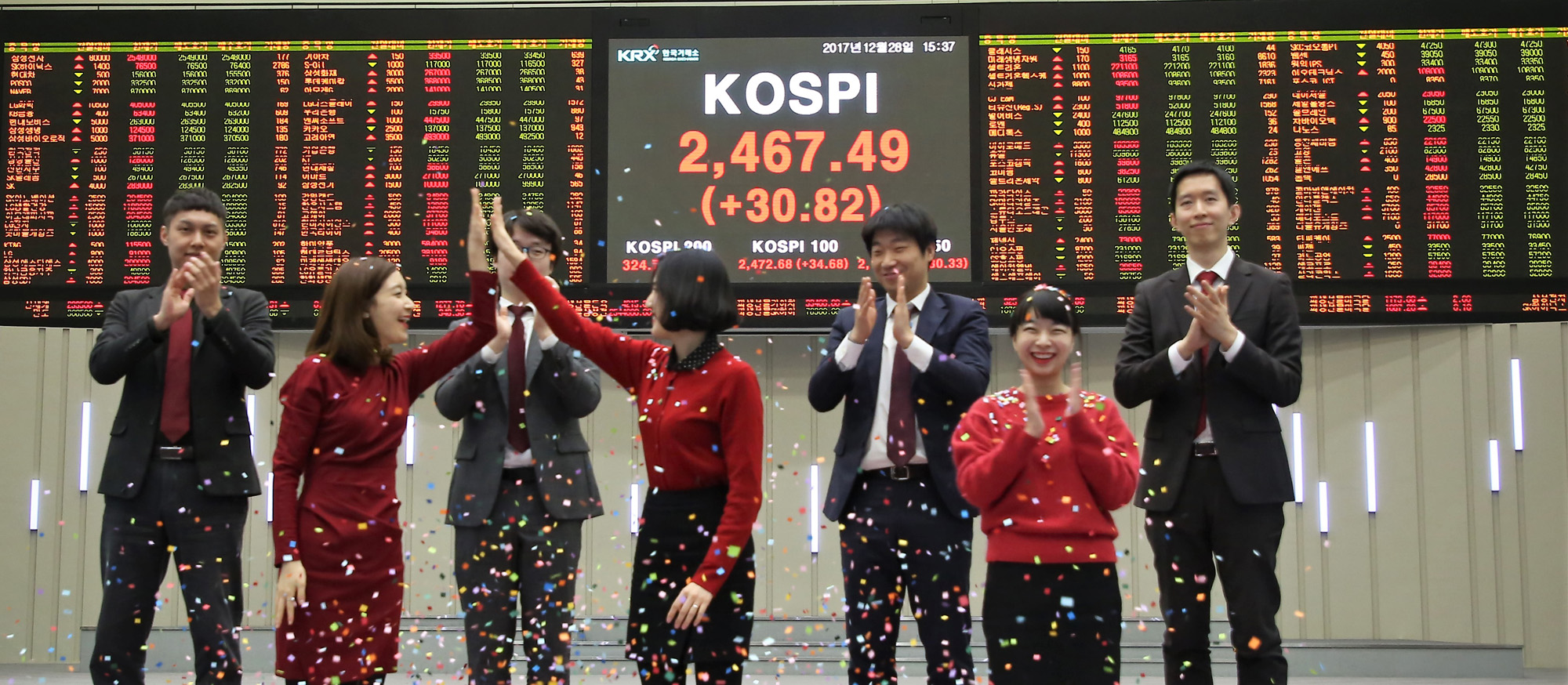 경제;증권;한국거래소폐장식;주식시세