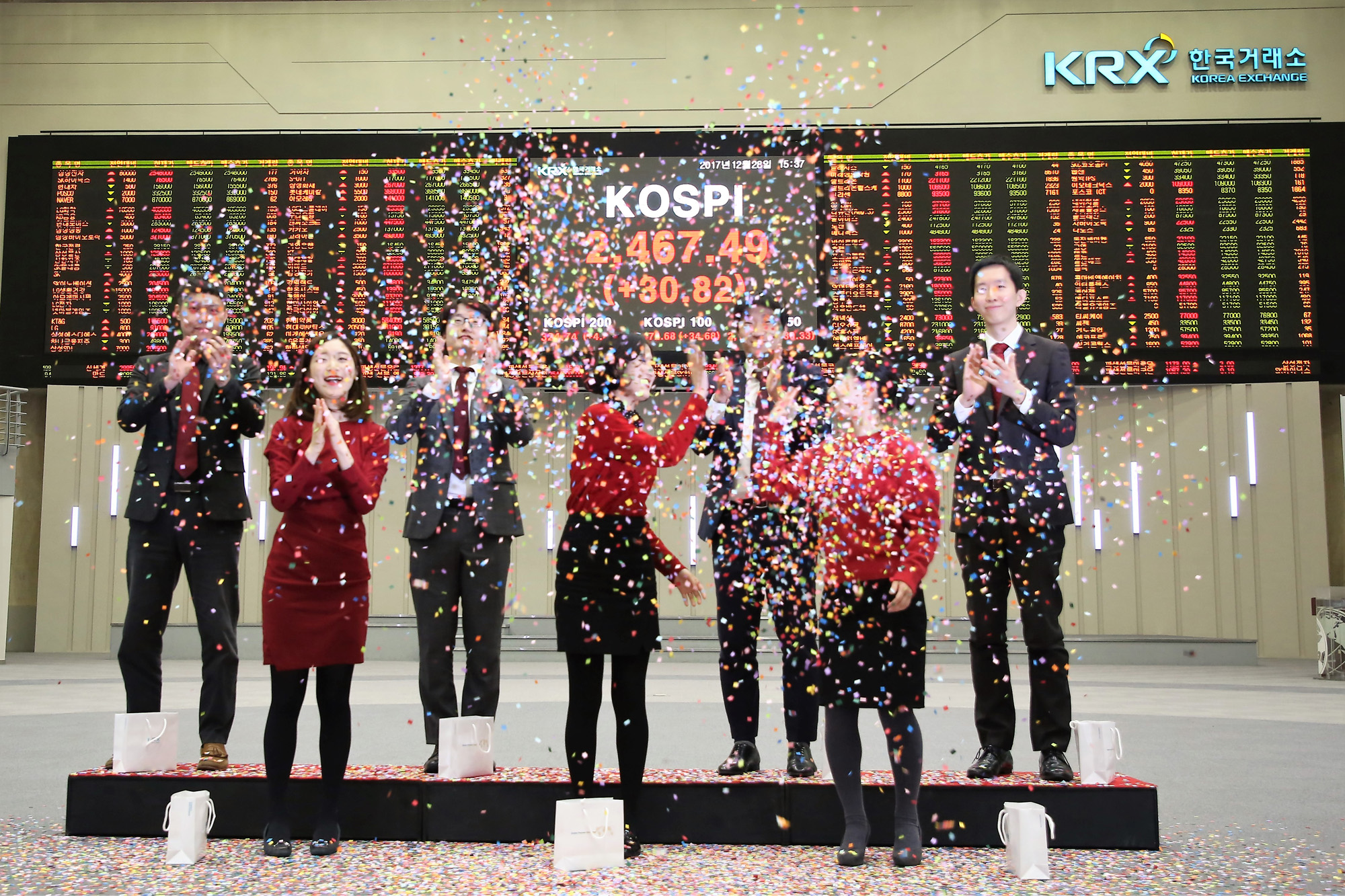 경제;증권;한국거래소폐장식;주식시세