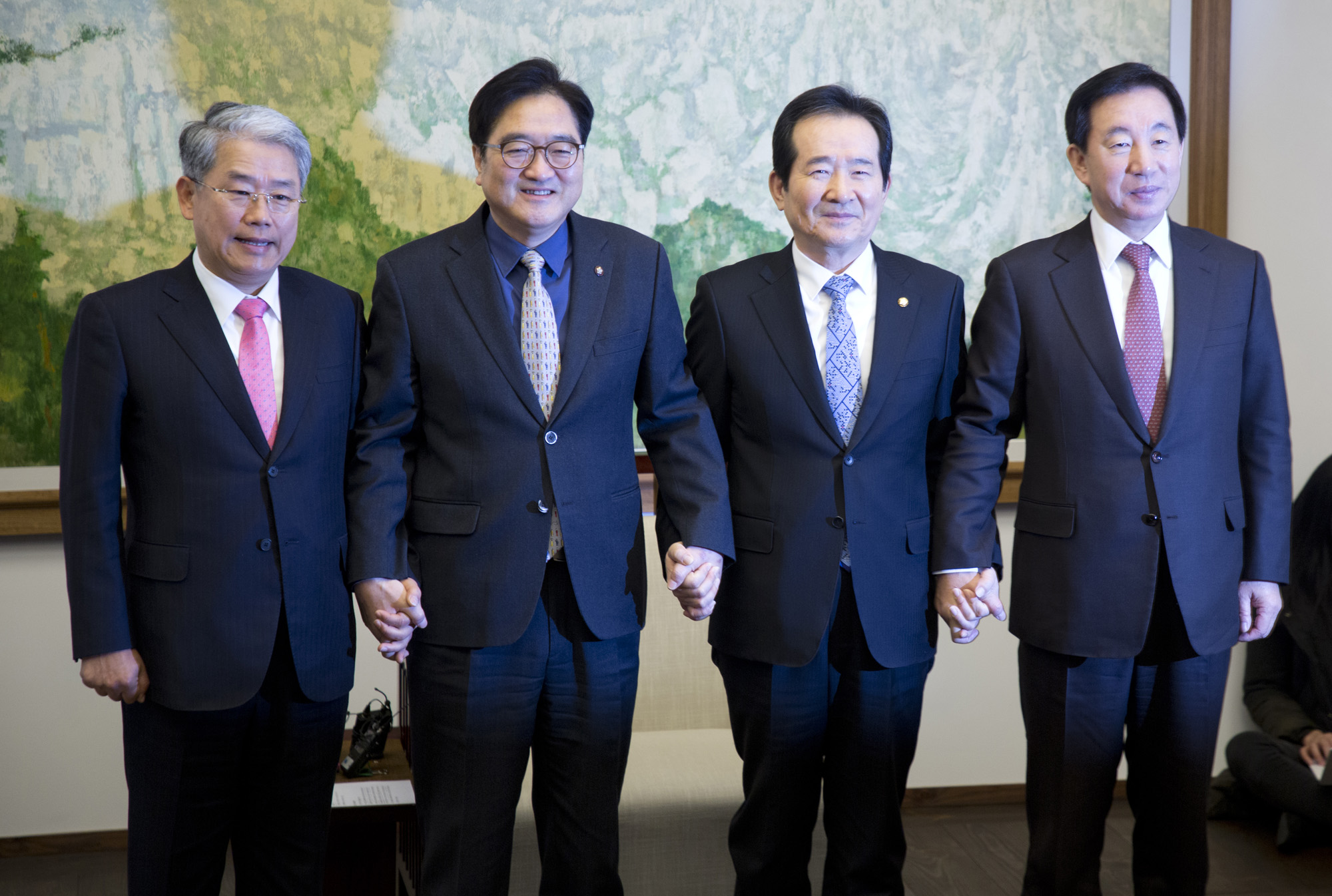 정치;국회;국회의장;원내대표회동;3당회동;정세균;우원식;김동철;김성태