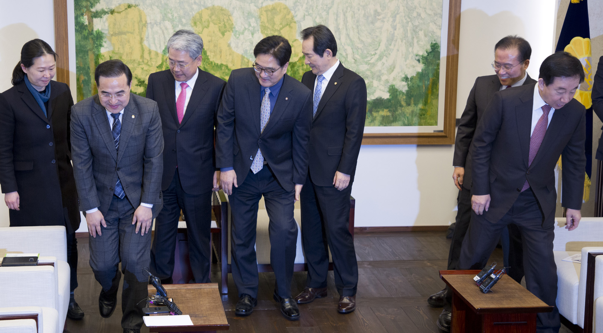 정치;국회;국회의장;원내대표회동;3당회동;정세균;우원식;김동철;김성태