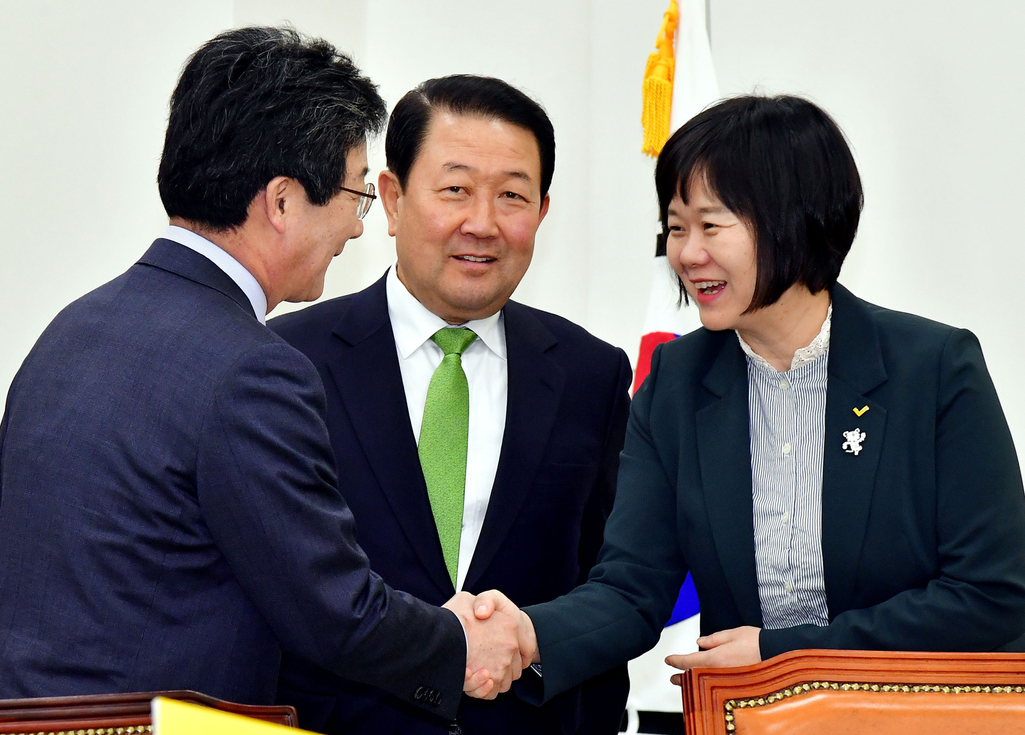 정치국회;바른미래당;정의당예방;유승민;박주선;이정미대표