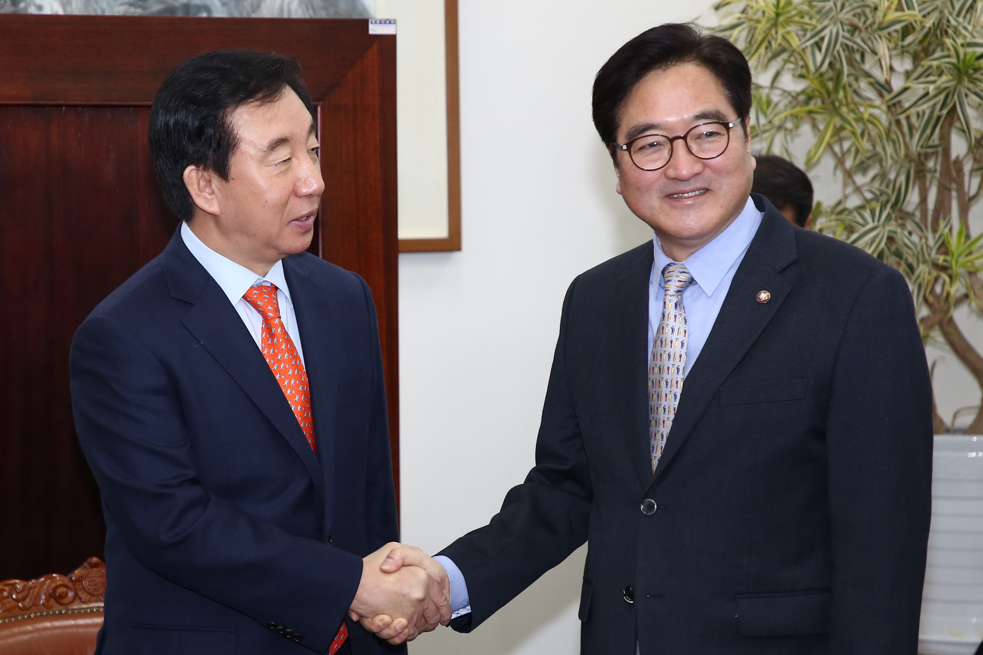 정치국회;여야3당원내대표회동;우원식;김성태;김동철