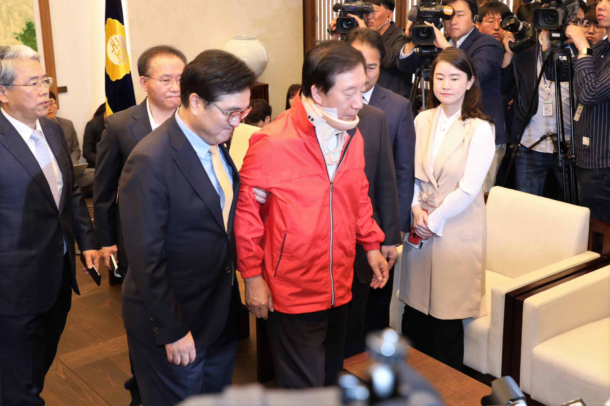 정치국회;김성태;여야원내대표회동;우원식