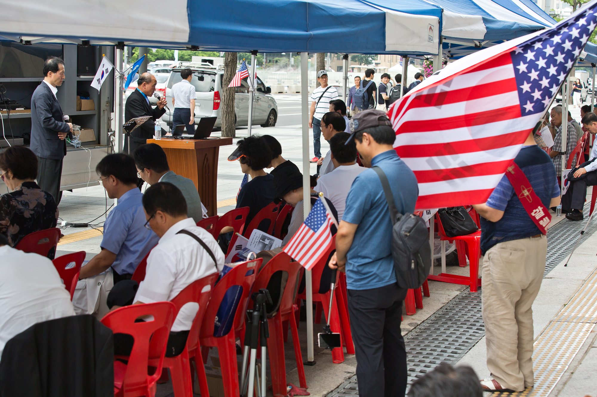 사회;시위집회;기도회;보수단체;극우단체;국정원;국가정보원;우파단체;한국자유연합;자유한국연합;미국독립기념일축하집회