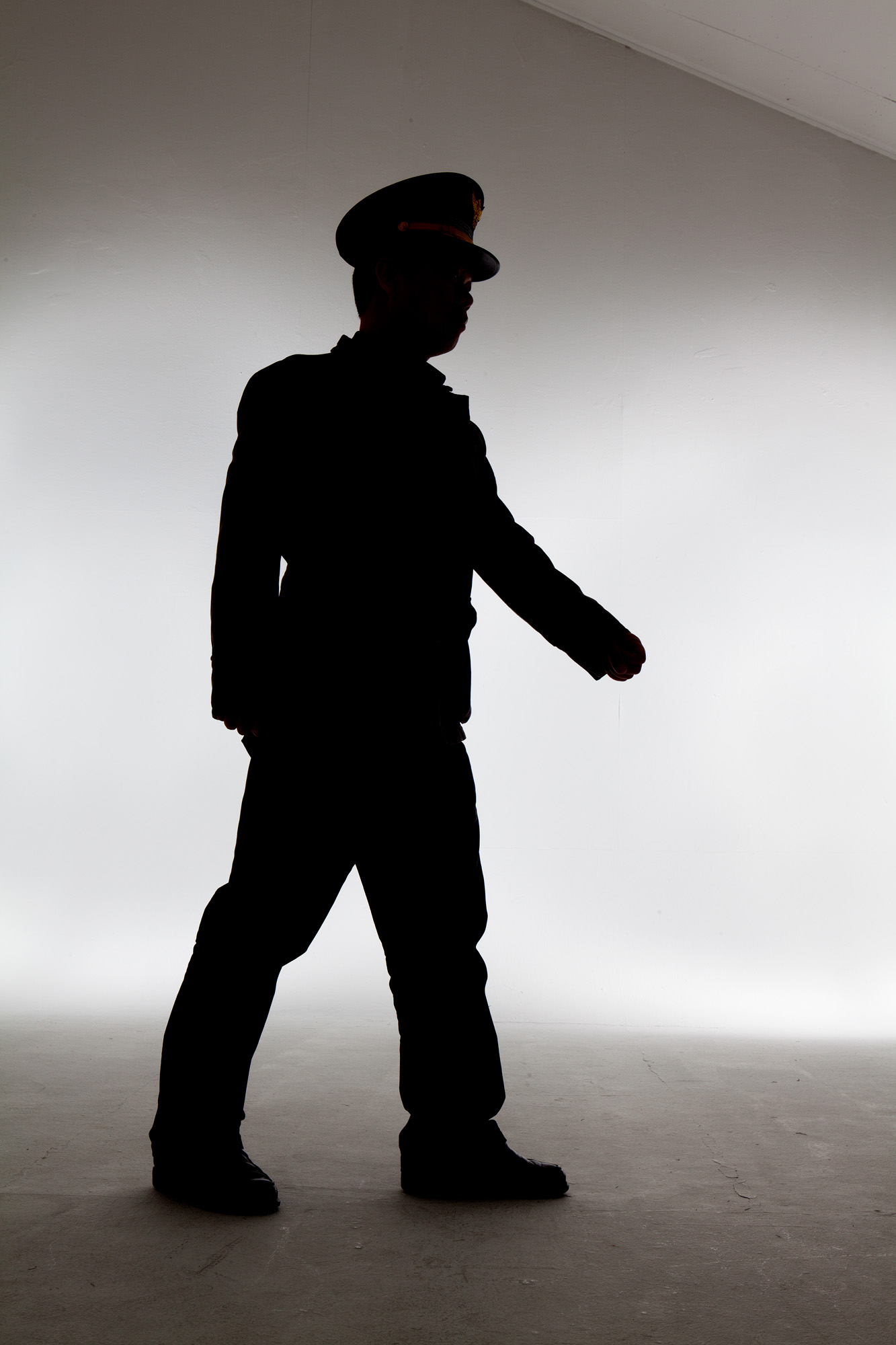 경찰복장입은 사람 실루엣/경찰복입은 사람 실