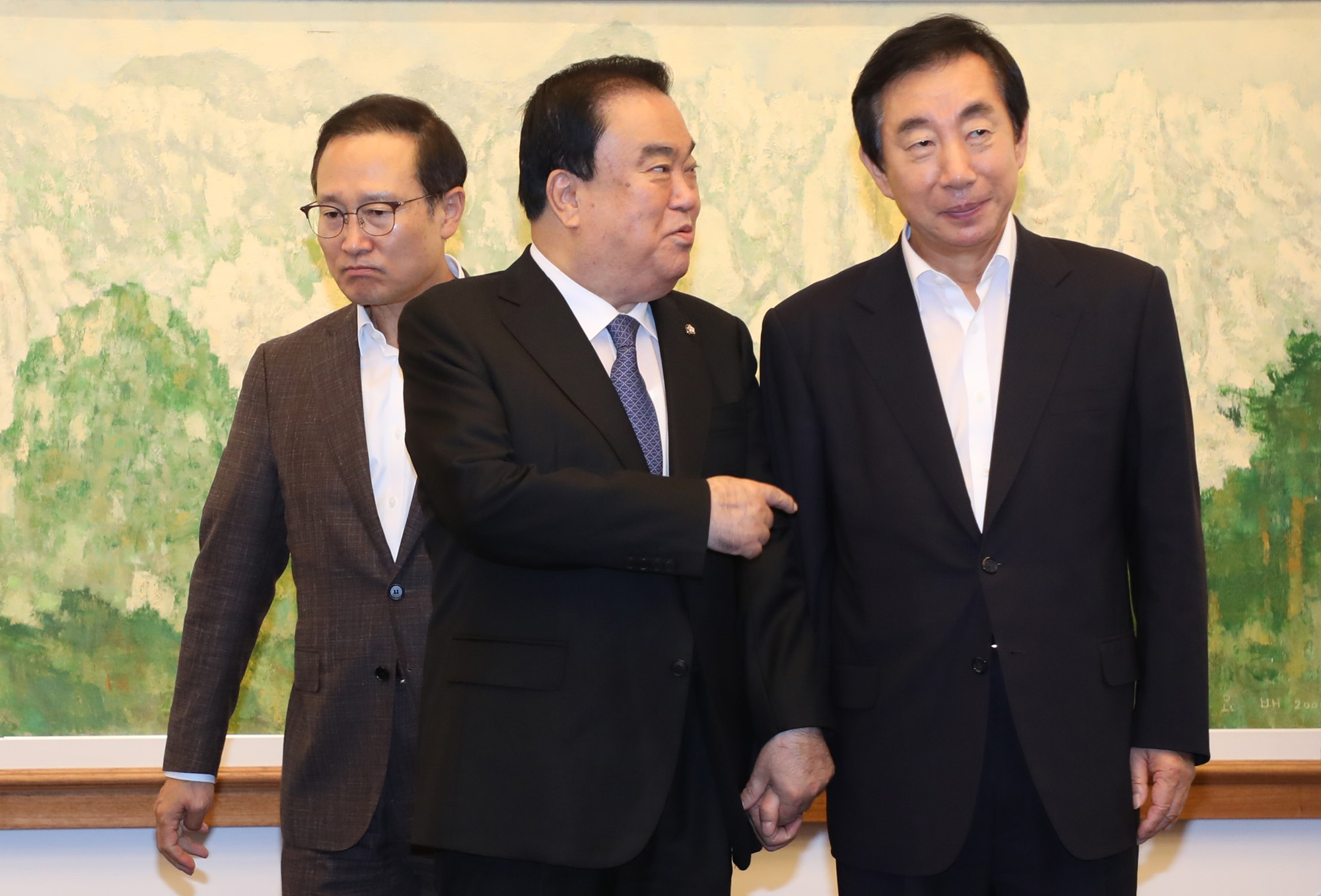 정치국회;국회의장회동;문희상국회의장;여야원내대표