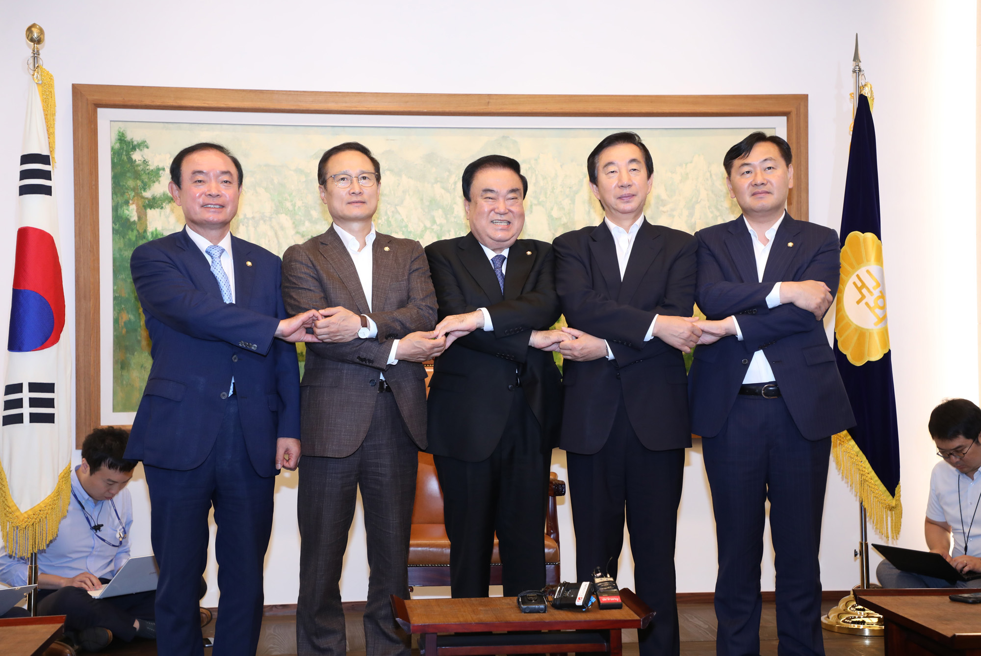 정치국회;국회의장회동;문희상국회의장;여야원내대표