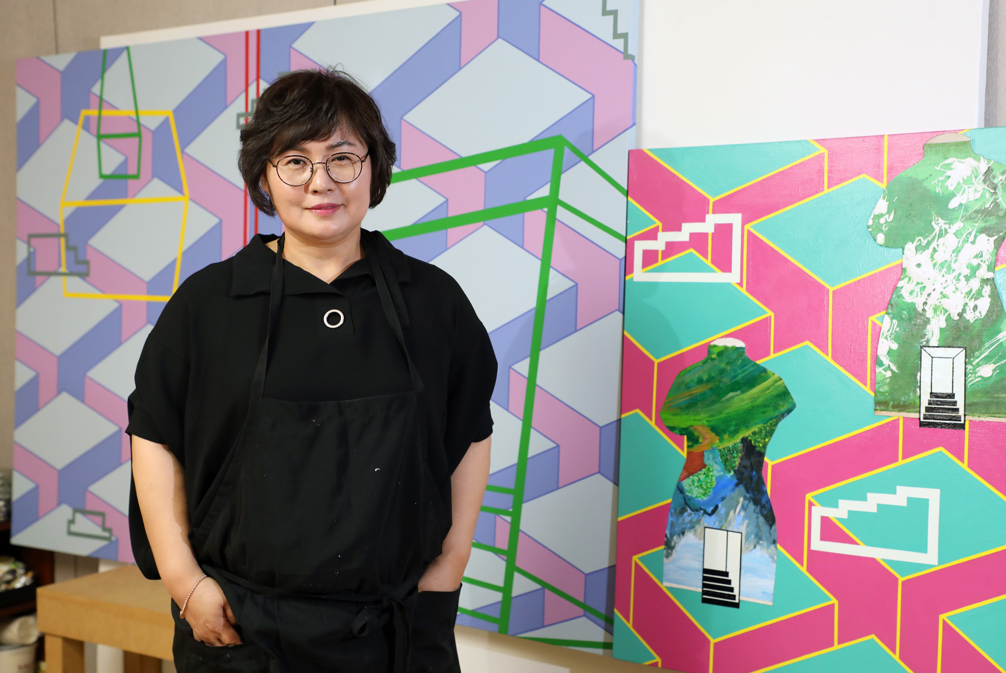 한경자;한경자화가;아티스트;작가;한국미술응원;화가의방