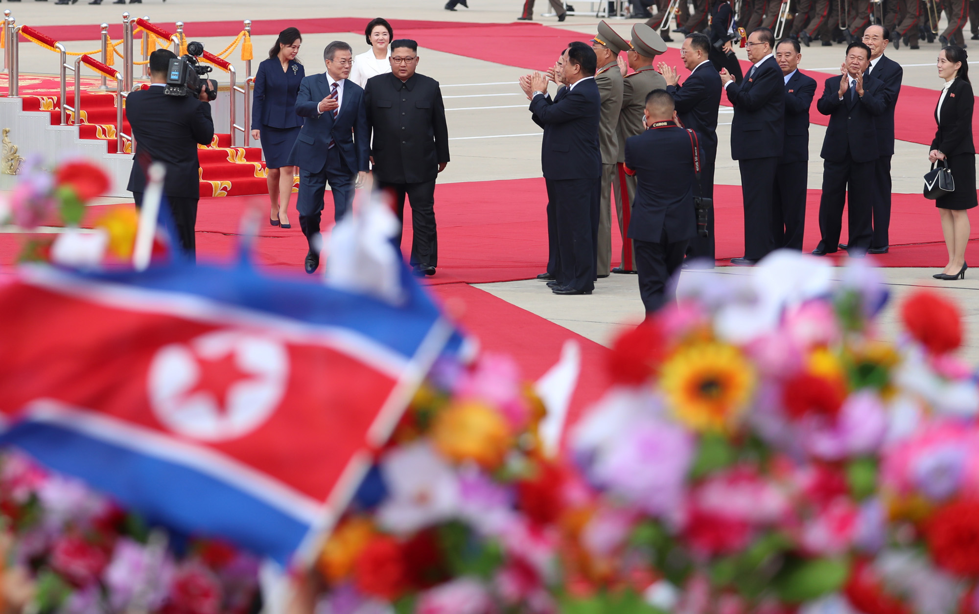 남북정상회담;평양;순안공항;김정은;문재인