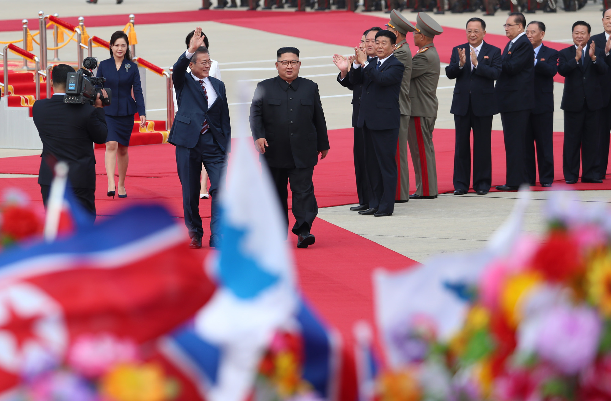 남북정상회담;평양;순안공항;김정은;문재인