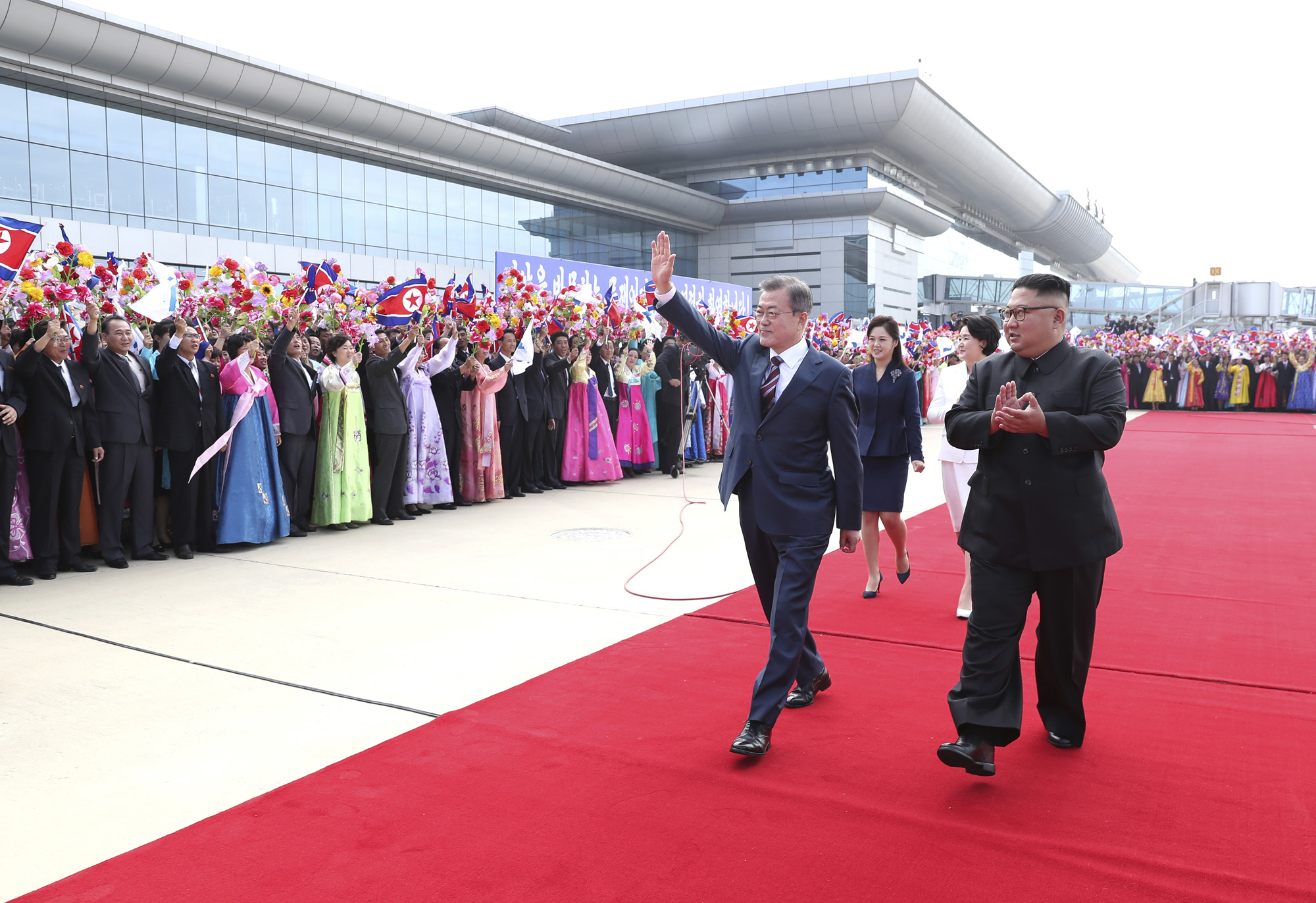 남북정상회담;평양;순안공항;김정은;문재인