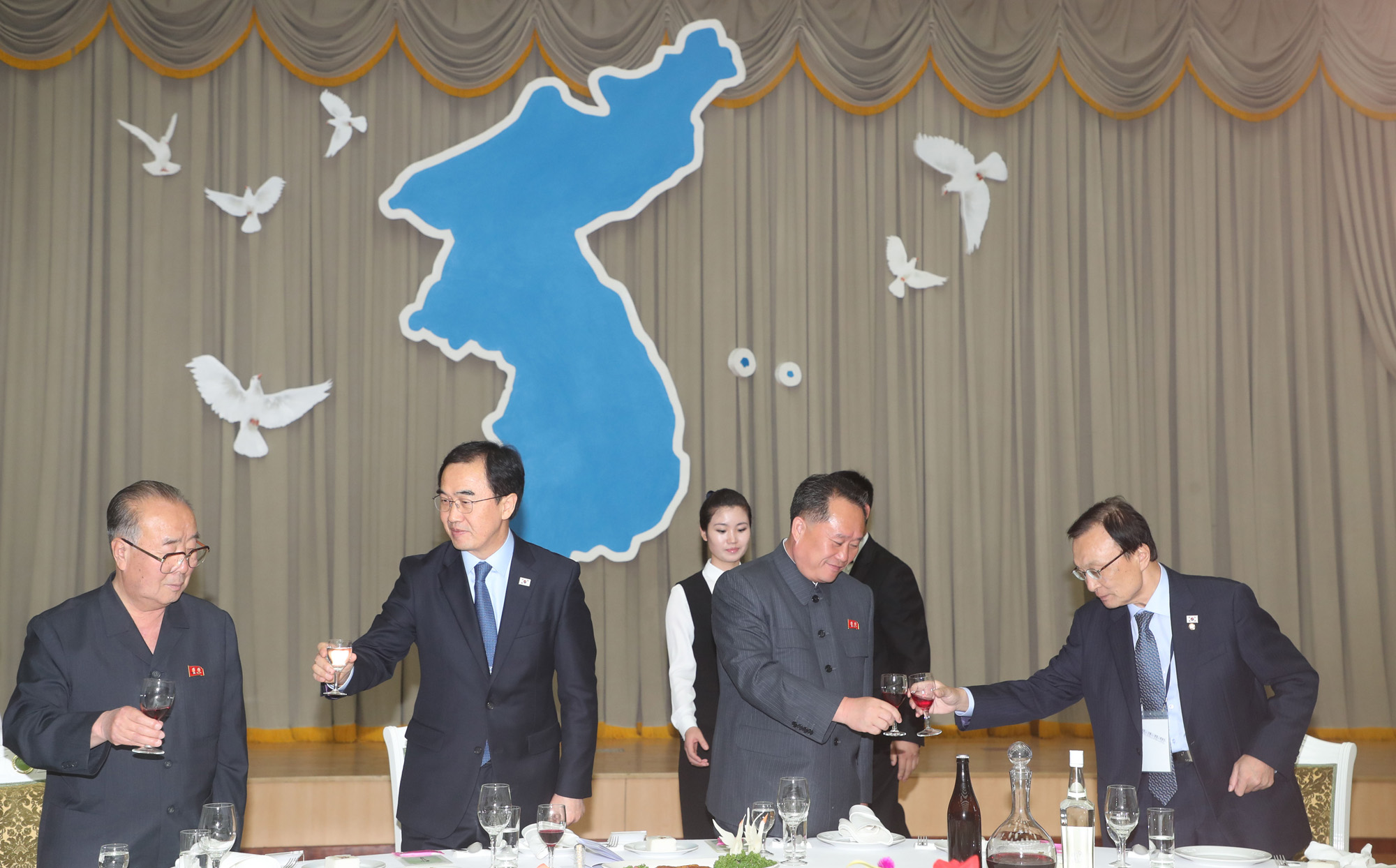 북한;남북;10 4선언;만찬;환영;과학기술전당