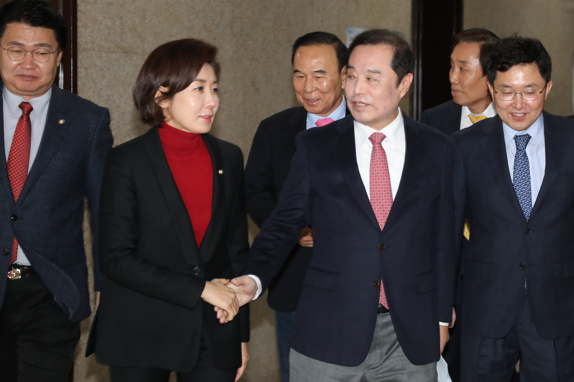 자유한국당비상대책위원회의;김병준비대위원장;나경원원내대표