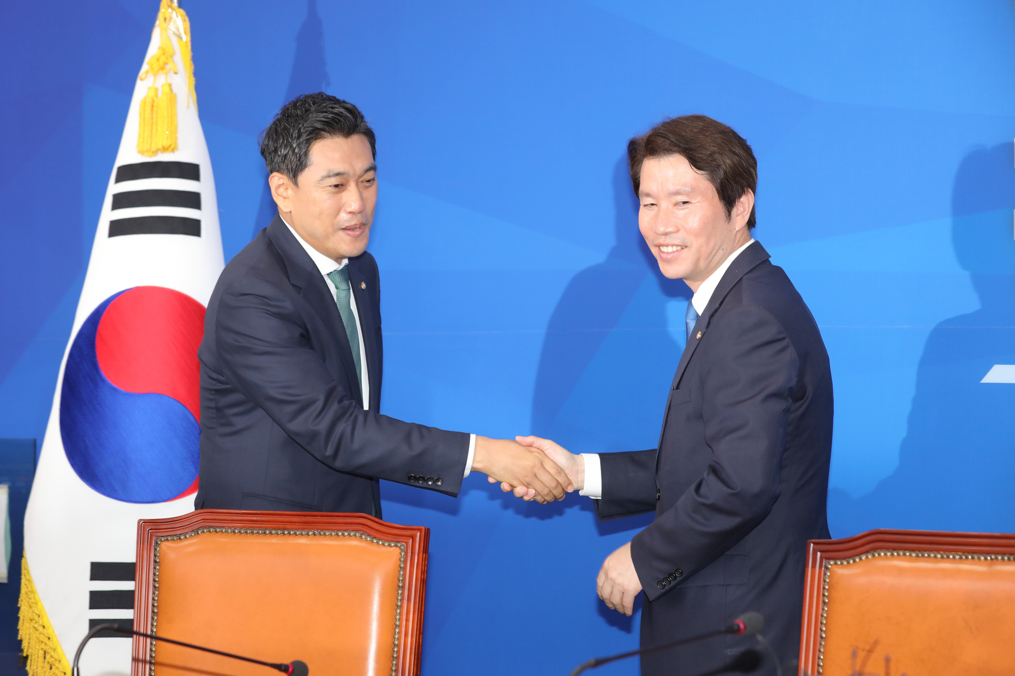 바른미래당;오신환원내대표;더불어민주당예방;이인영원내대표