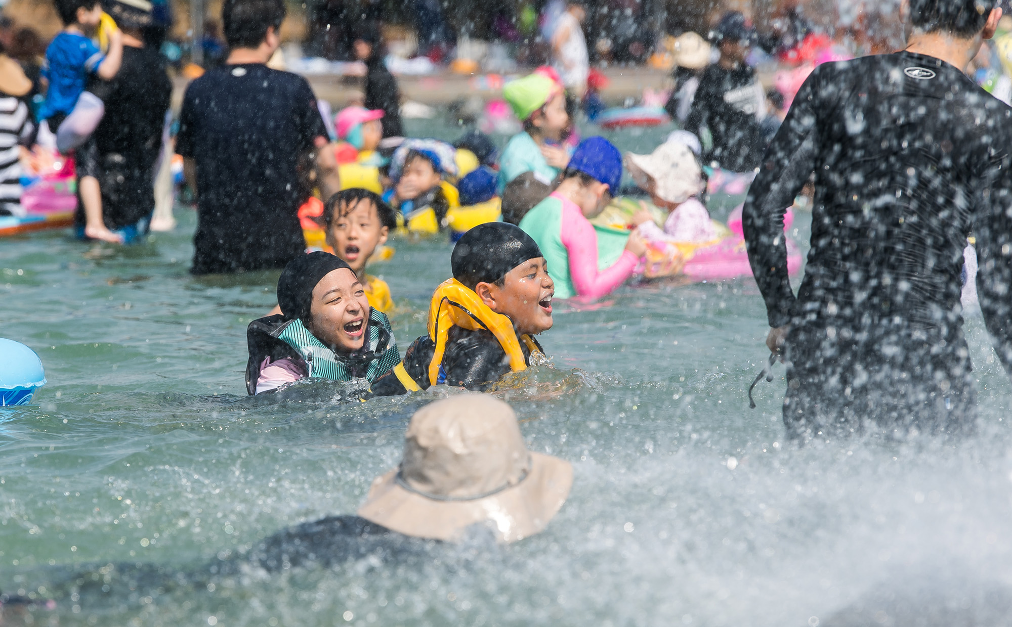 사회;여름;더위스케치;무더위;폭염;물놀이;바캉스;난지강변물놀이장