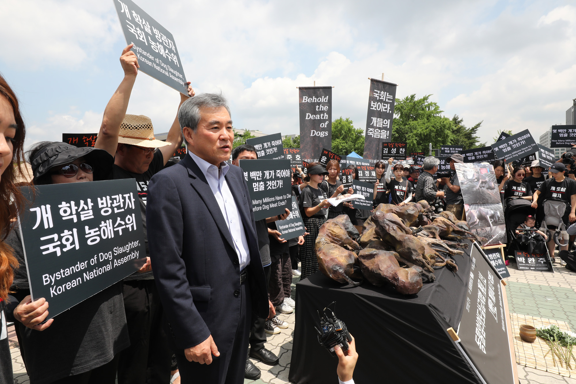 복날추모행동;초복;킴베이싱어;개도살금지;동물임의도살금지법;이상돈의원