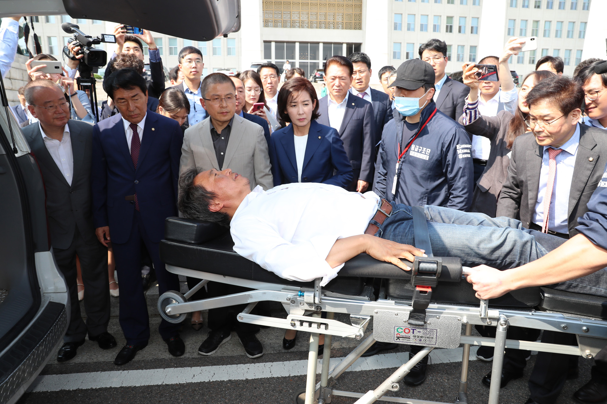 이학재의원;이학재단식;이학재병원이송
