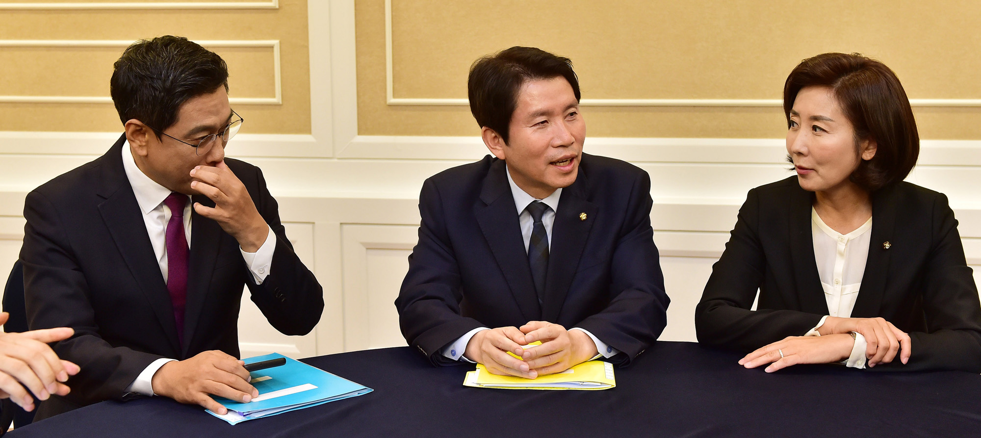 여야3당회동;교섭단체원내대표;이인영;나경원;오신환