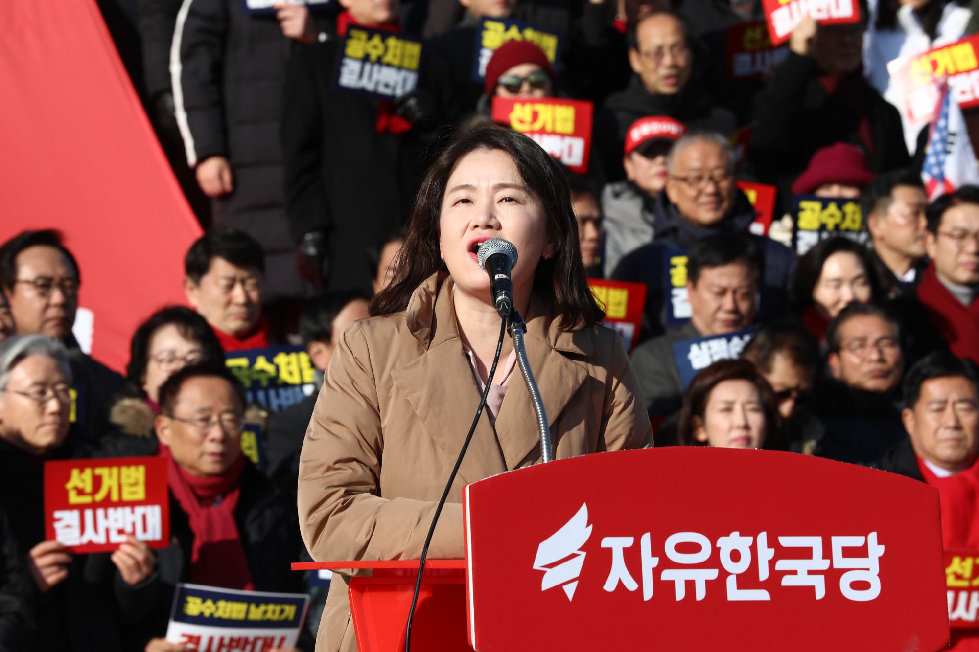 자유한국당;공수처법선거법날치기저지규탄대회;신보라