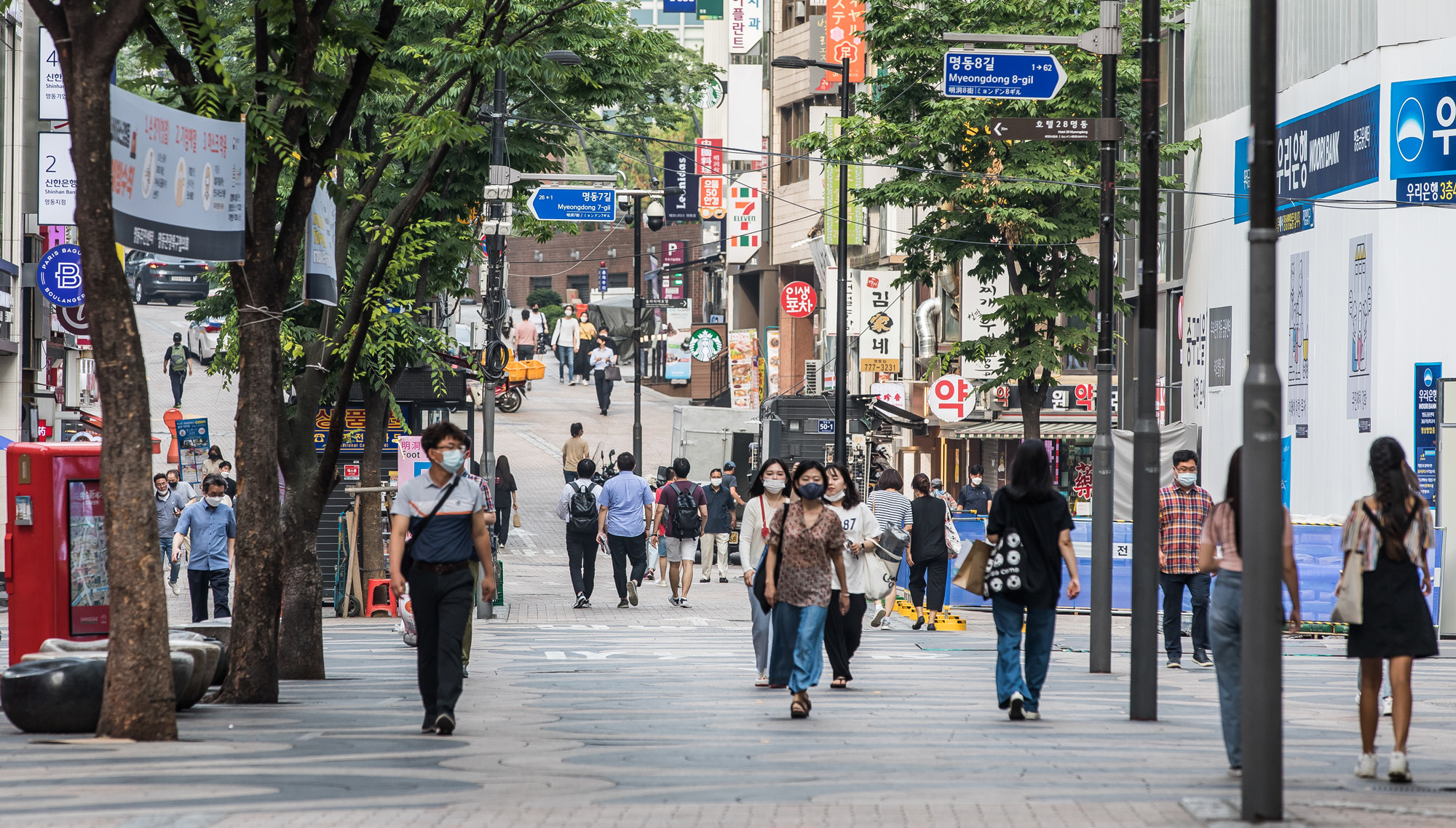 건강;헬스;의학;신종코로나바이러스감염증;코로나19;사회적거리두기;명동거리;코로나19예방