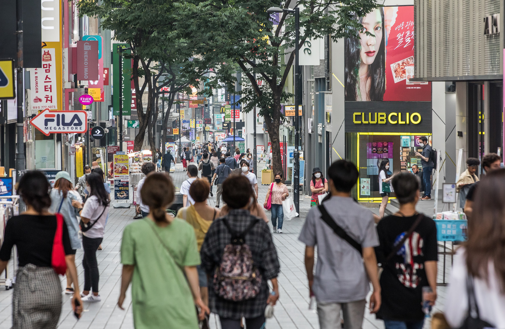 건강;헬스;의학;신종코로나바이러스감염증;코로나19;사회적거리두기;명동거리;코로나19예방