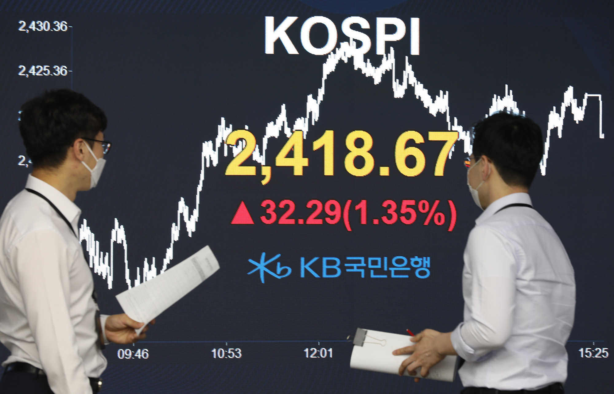 경제;코스피지수;국민은행딜링룸;지수2400선