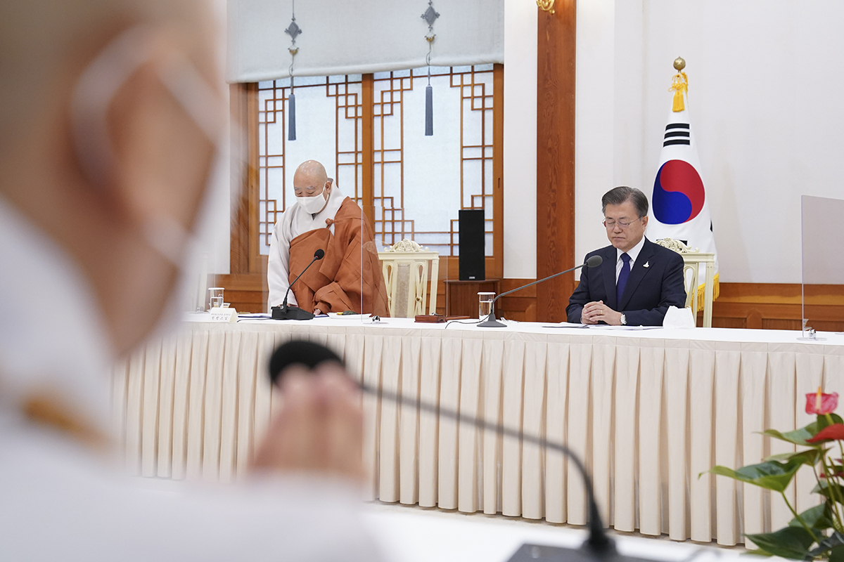 정치 청와대 한국불교 지도자 초청 간담회